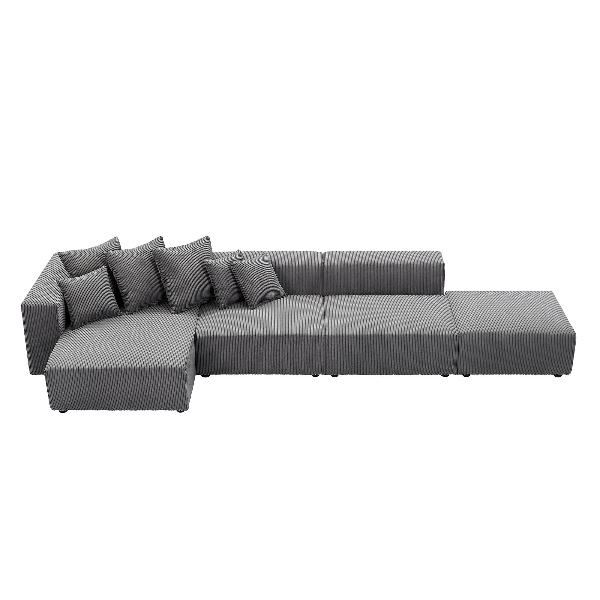 Gray Modular Sectional Sofa: Small L-Shaped Couch