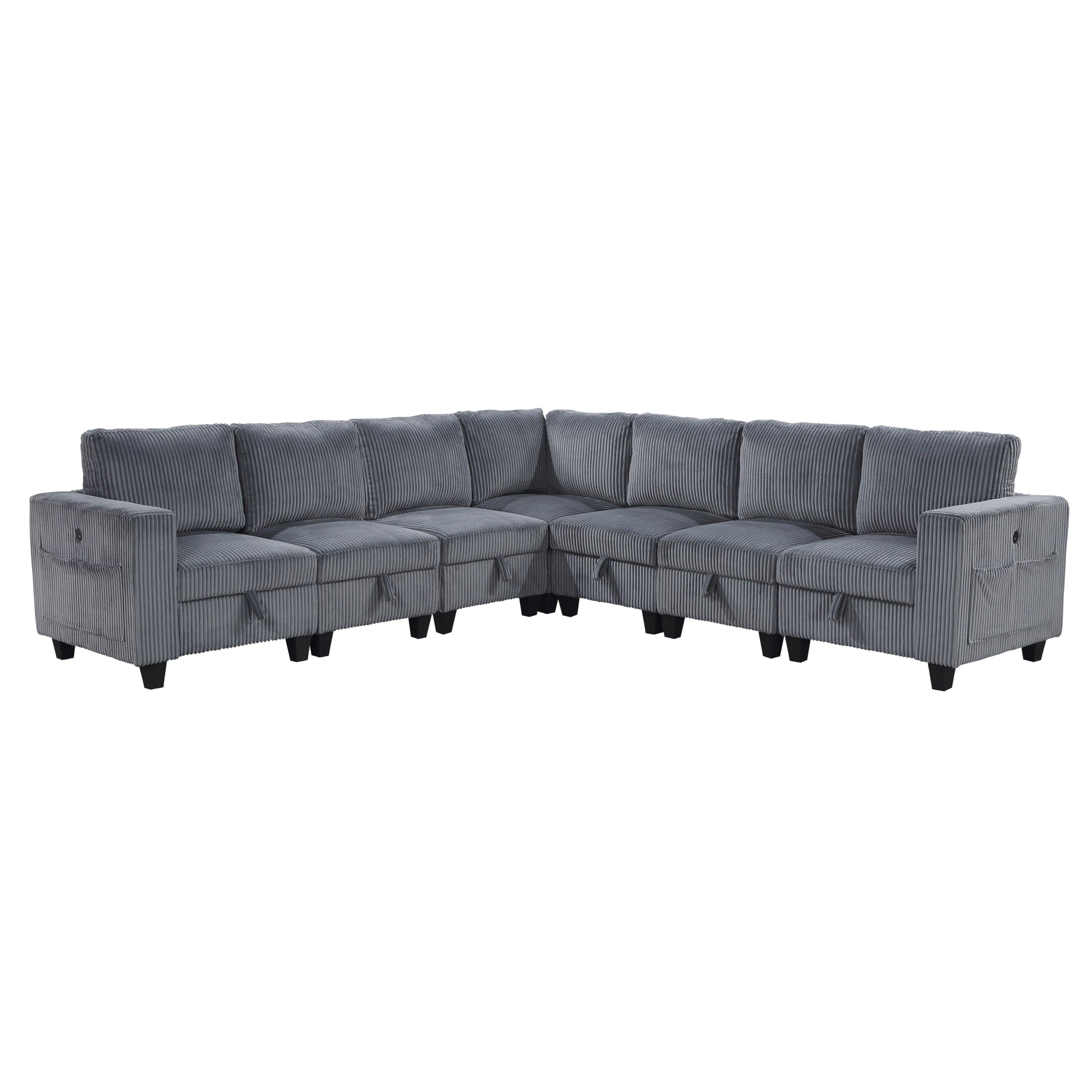 Modular Sectional Sofa w/ Storage & Charging