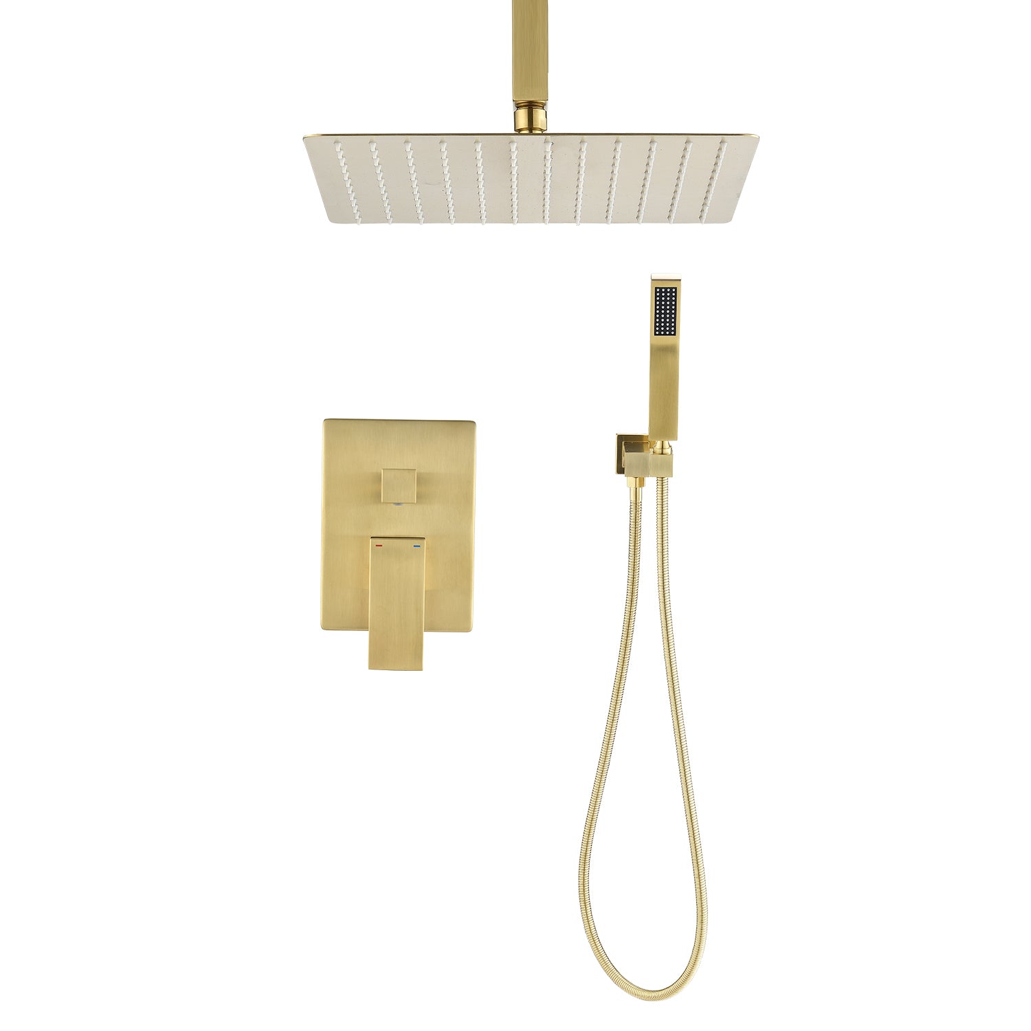 Ceiling Shower Combo: Handheld & 12" Rainfall Head