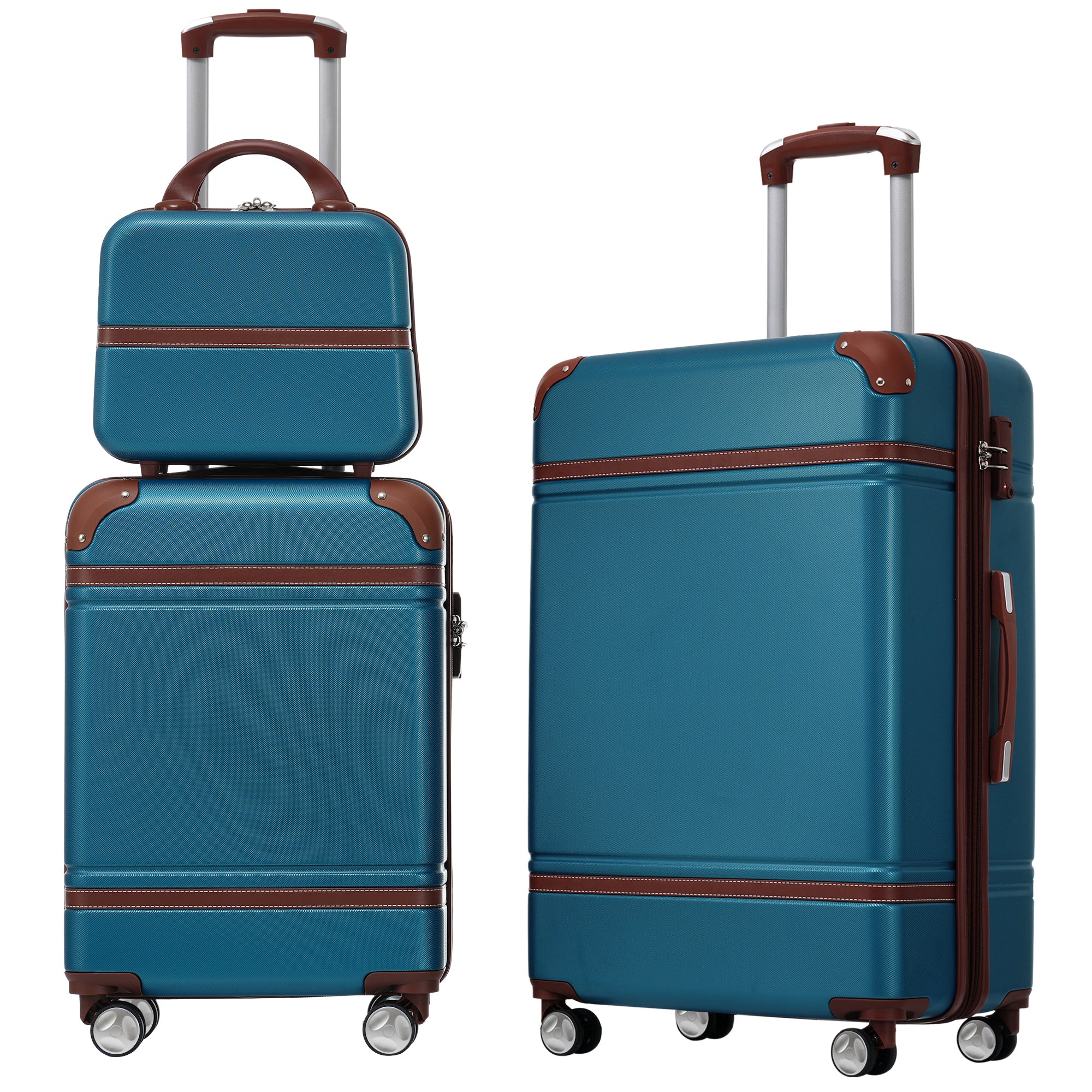 Lightweight Blue Hardshell Luggage Set (3pc)