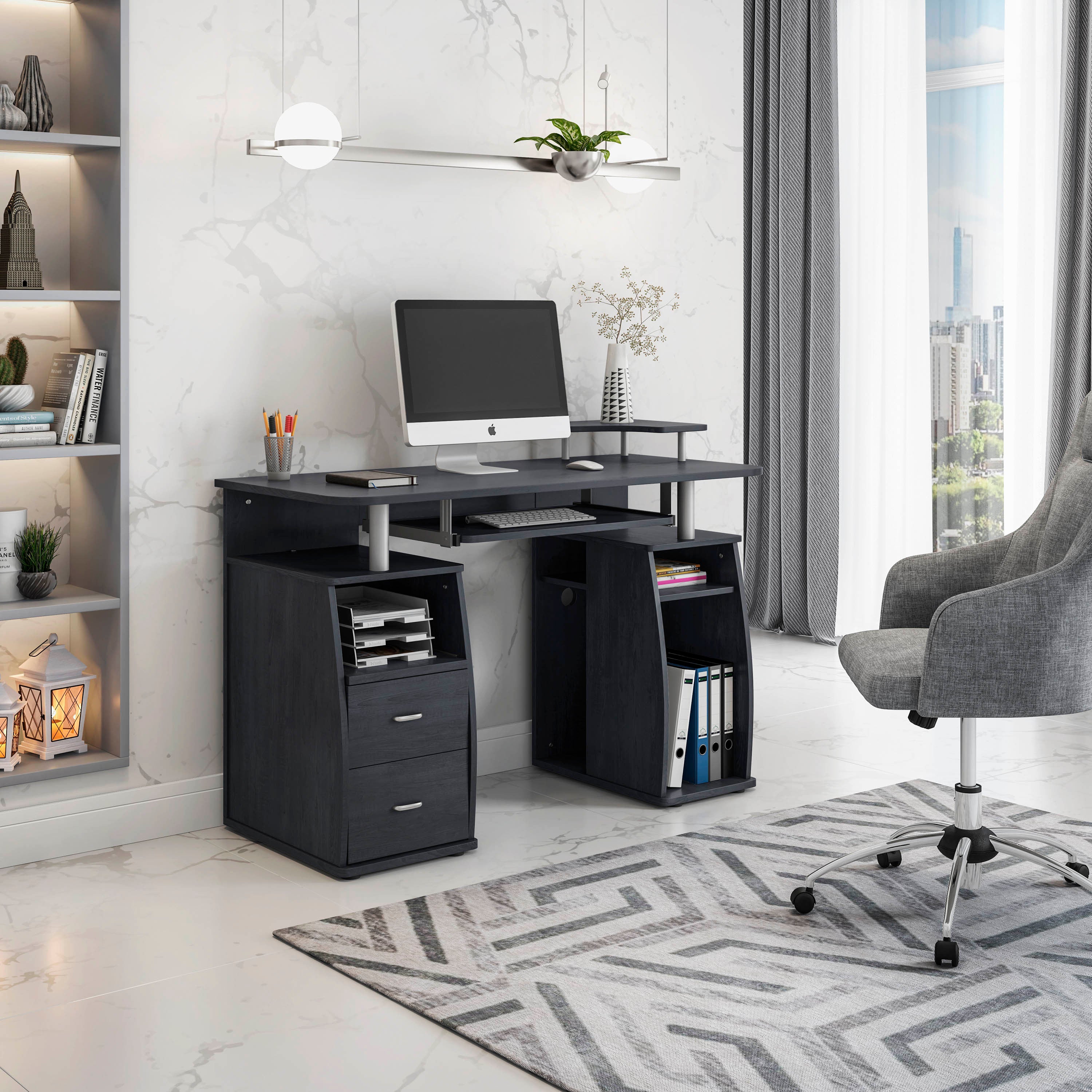 Espresso Computer Desk w/ Storage