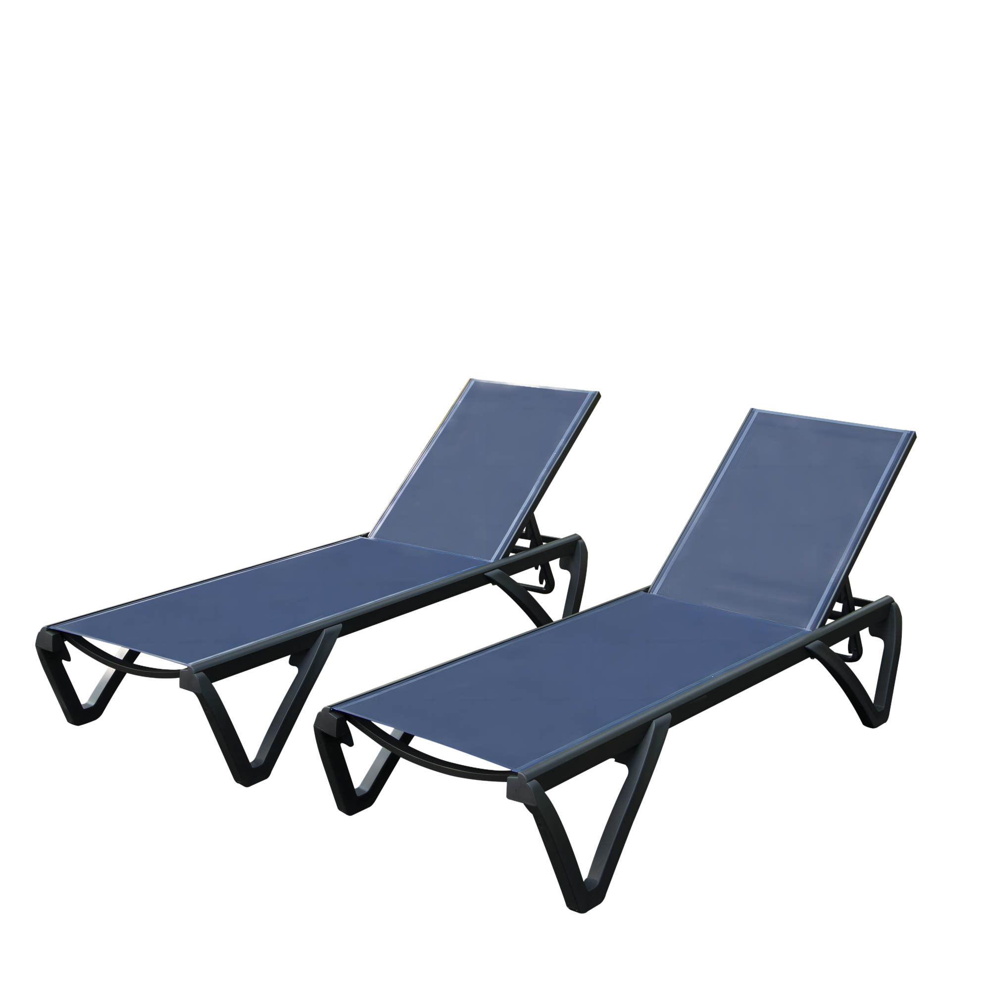 Adjustable Patio Lounge Chairs w/ Wheels