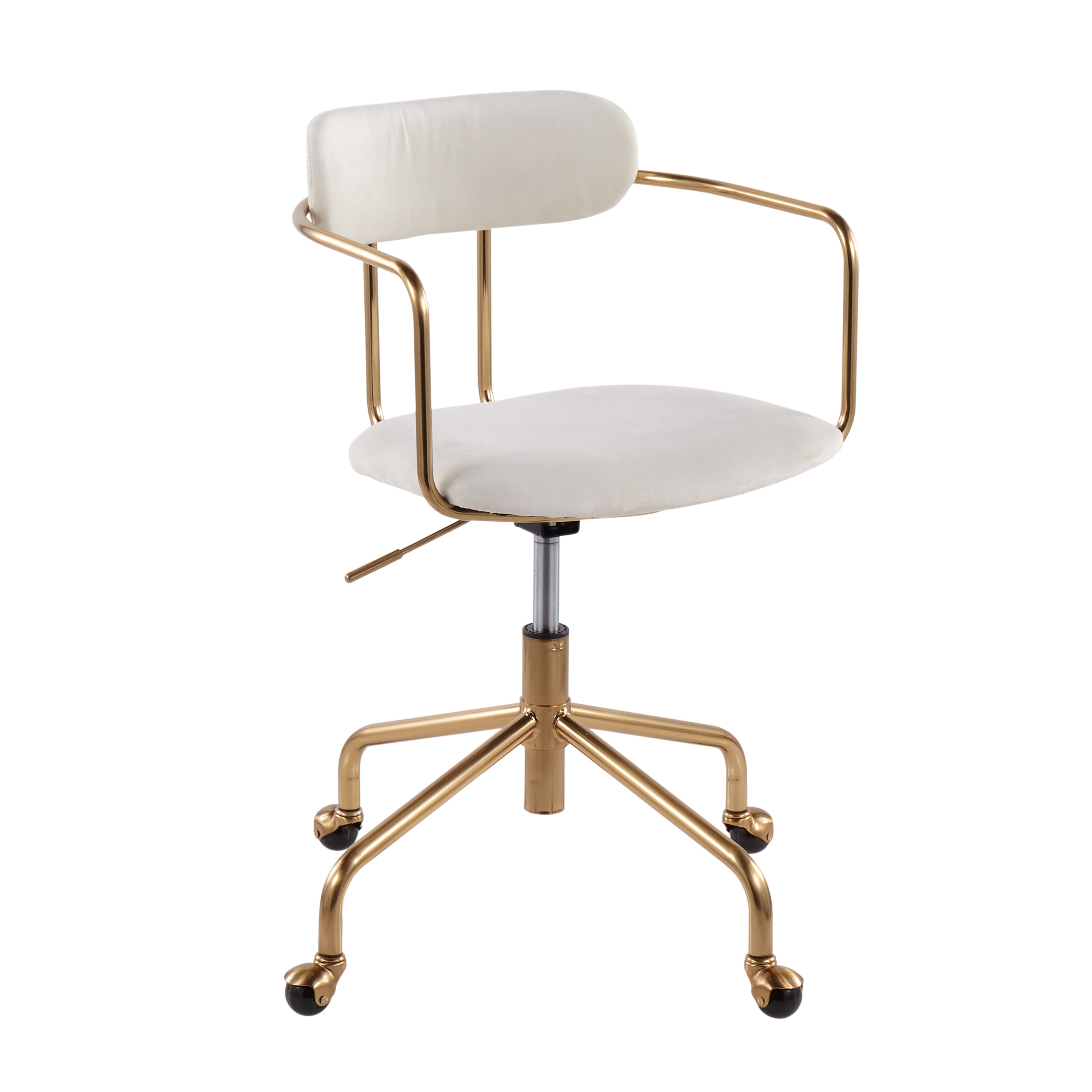 Demi Gold & Cream Velvet Office Chair | LumiSource