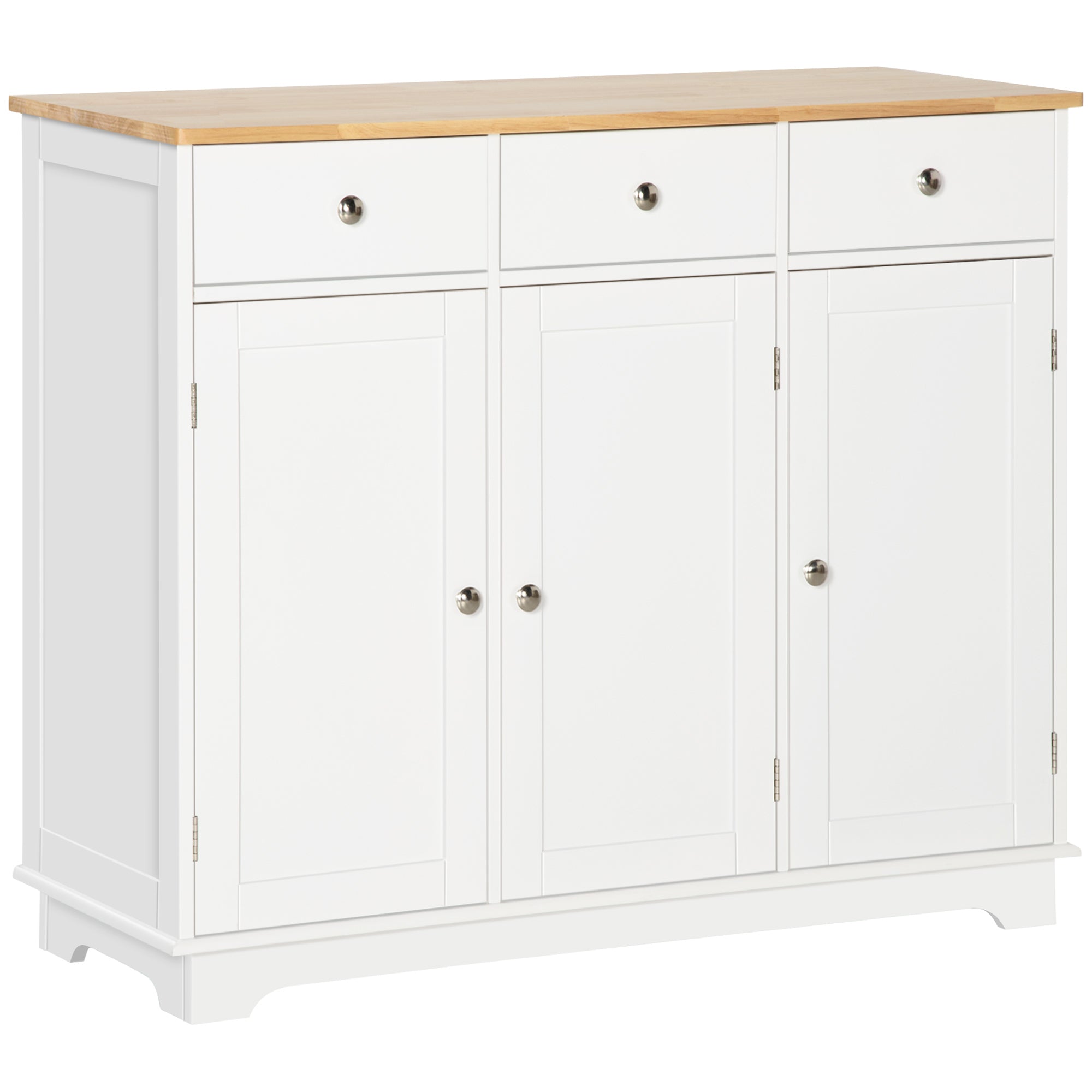 White Kitchen Sideboard with Solid Wood Top