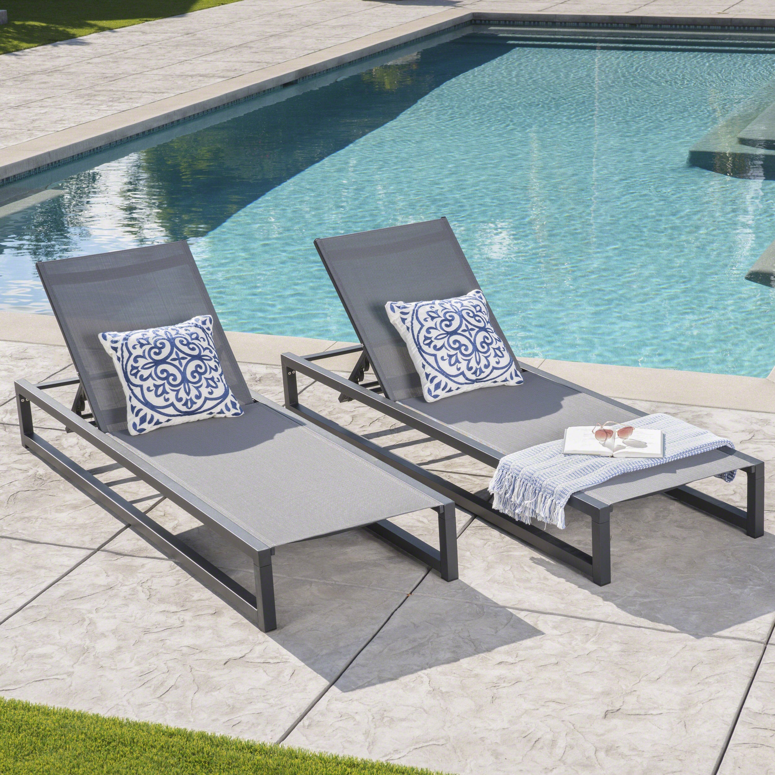 Venice Chaise Lounge Set (2 Pack) Outdoor Patio Furniture