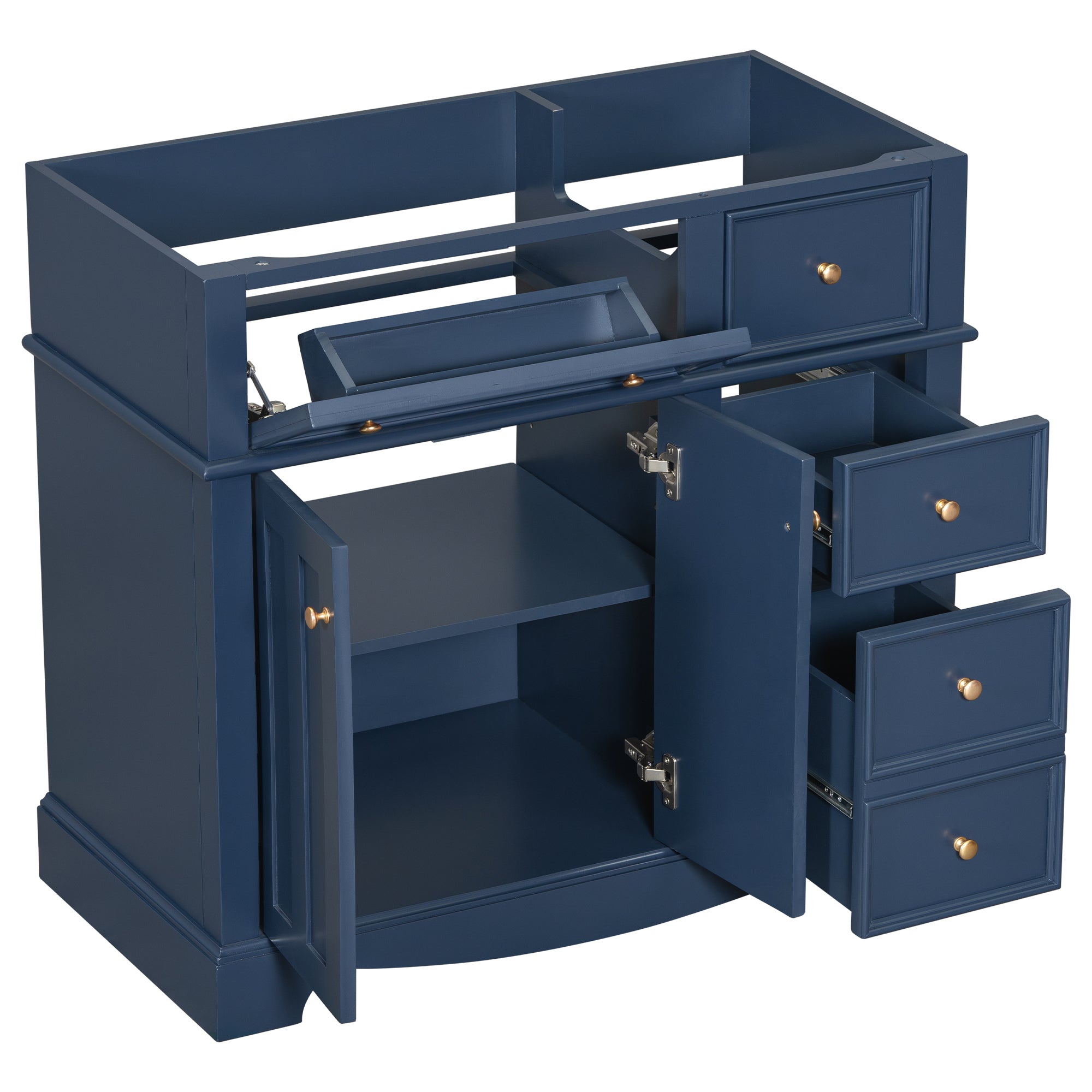 36" Solid Wood Bathroom Vanity with 3 Drawers