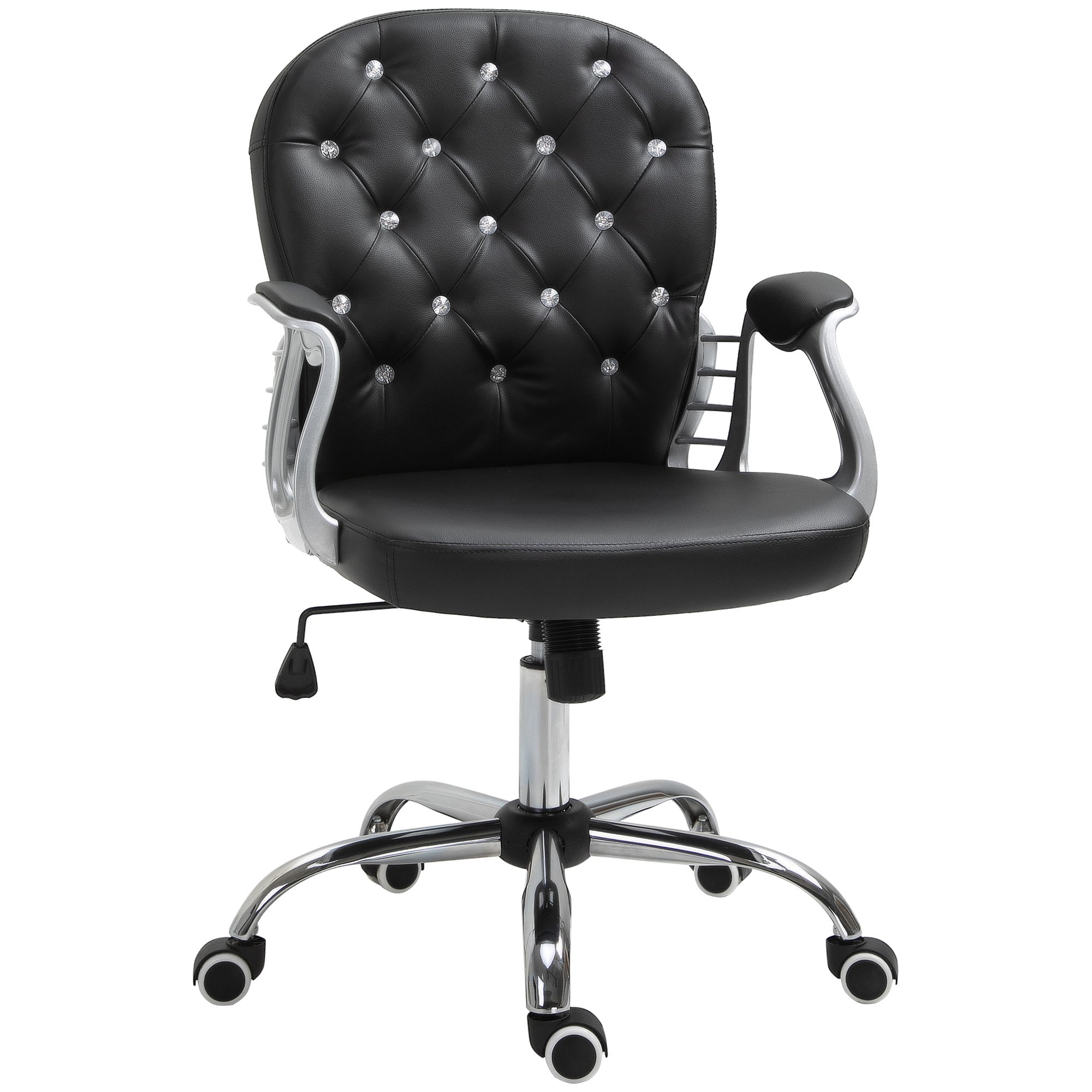 PU Leather Office Chair, Adjustable Height, Black
