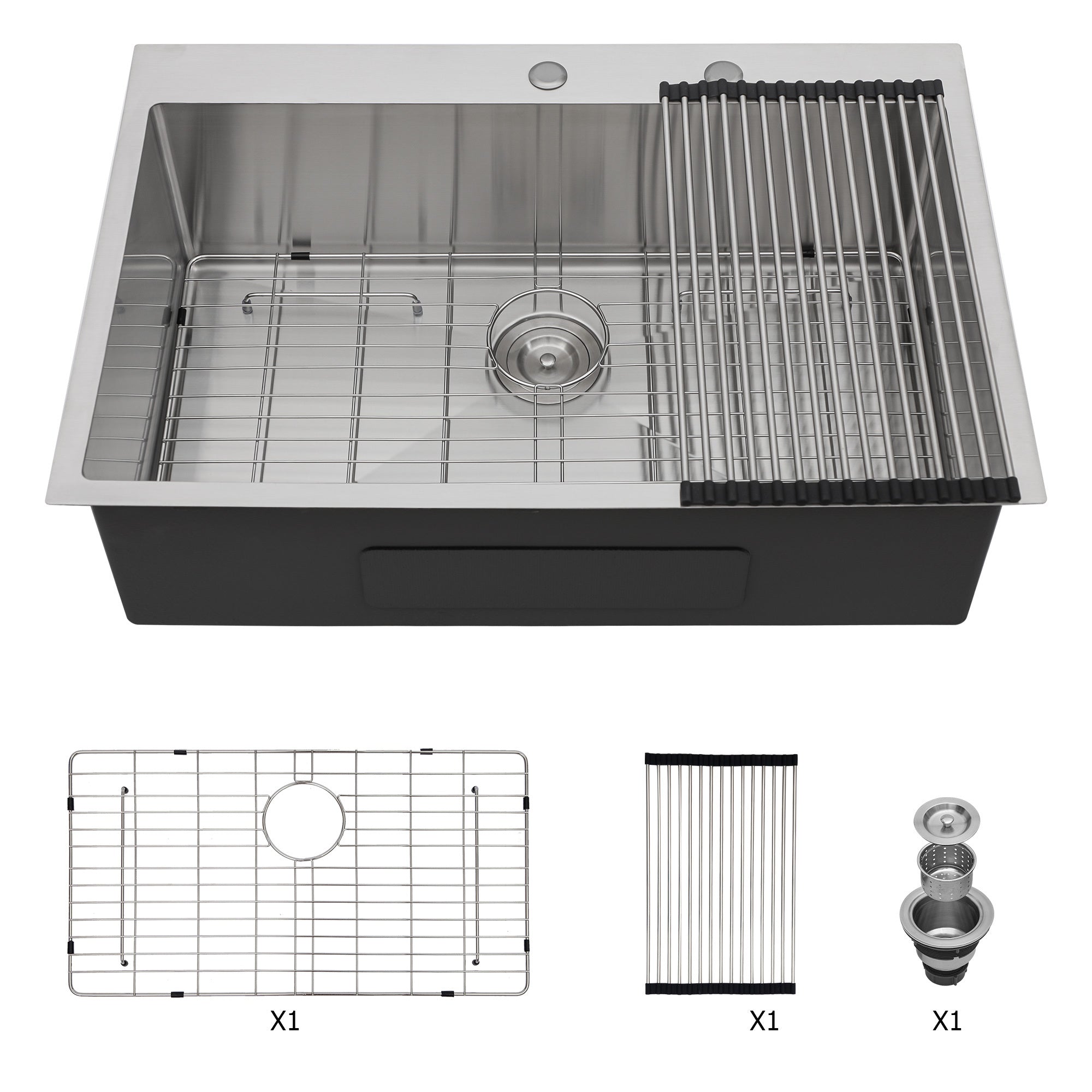 33x22" Stainless Steel Kitchen Sink - 16 Gauge