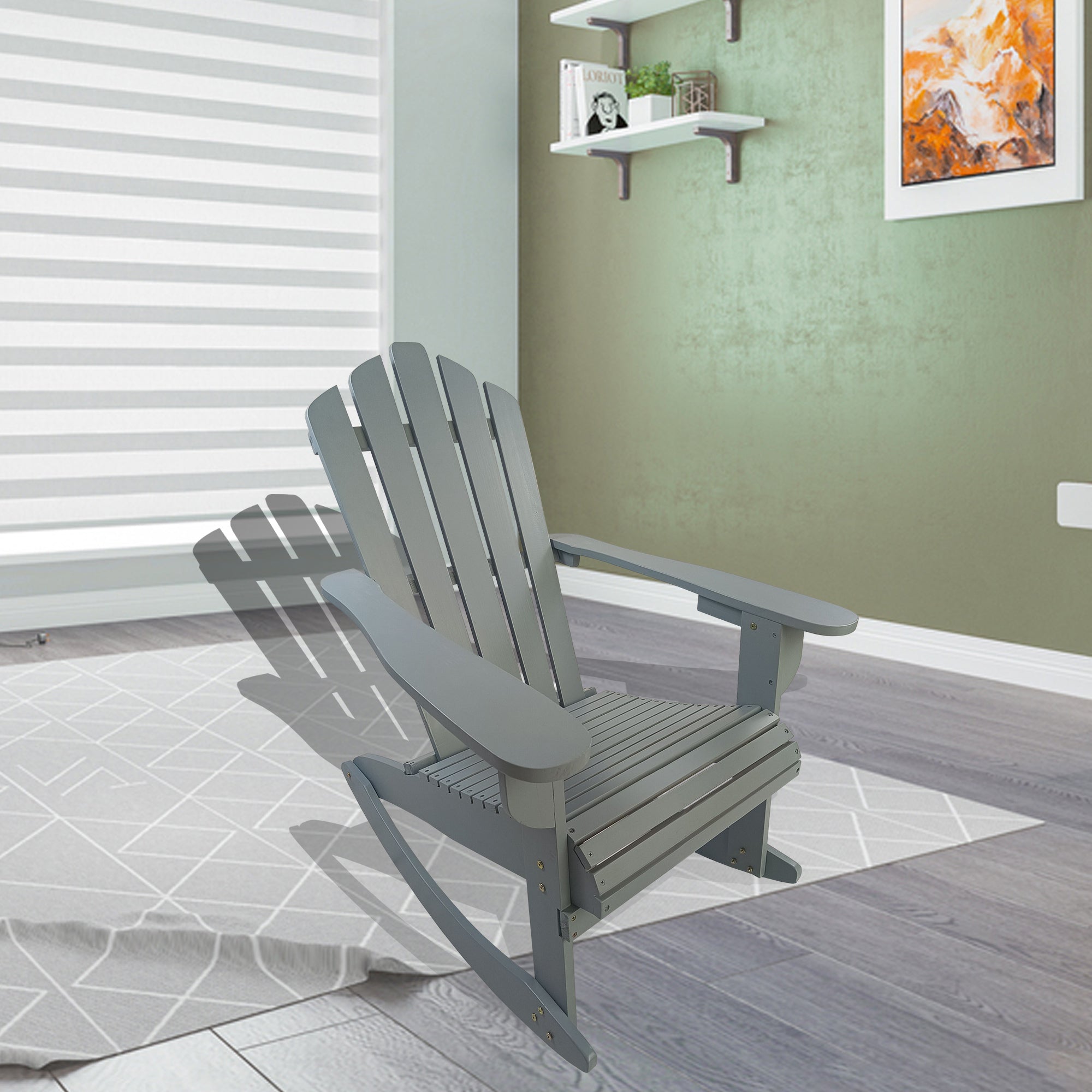 Walnut Adirondack Rocking Chair: Recline in Style
