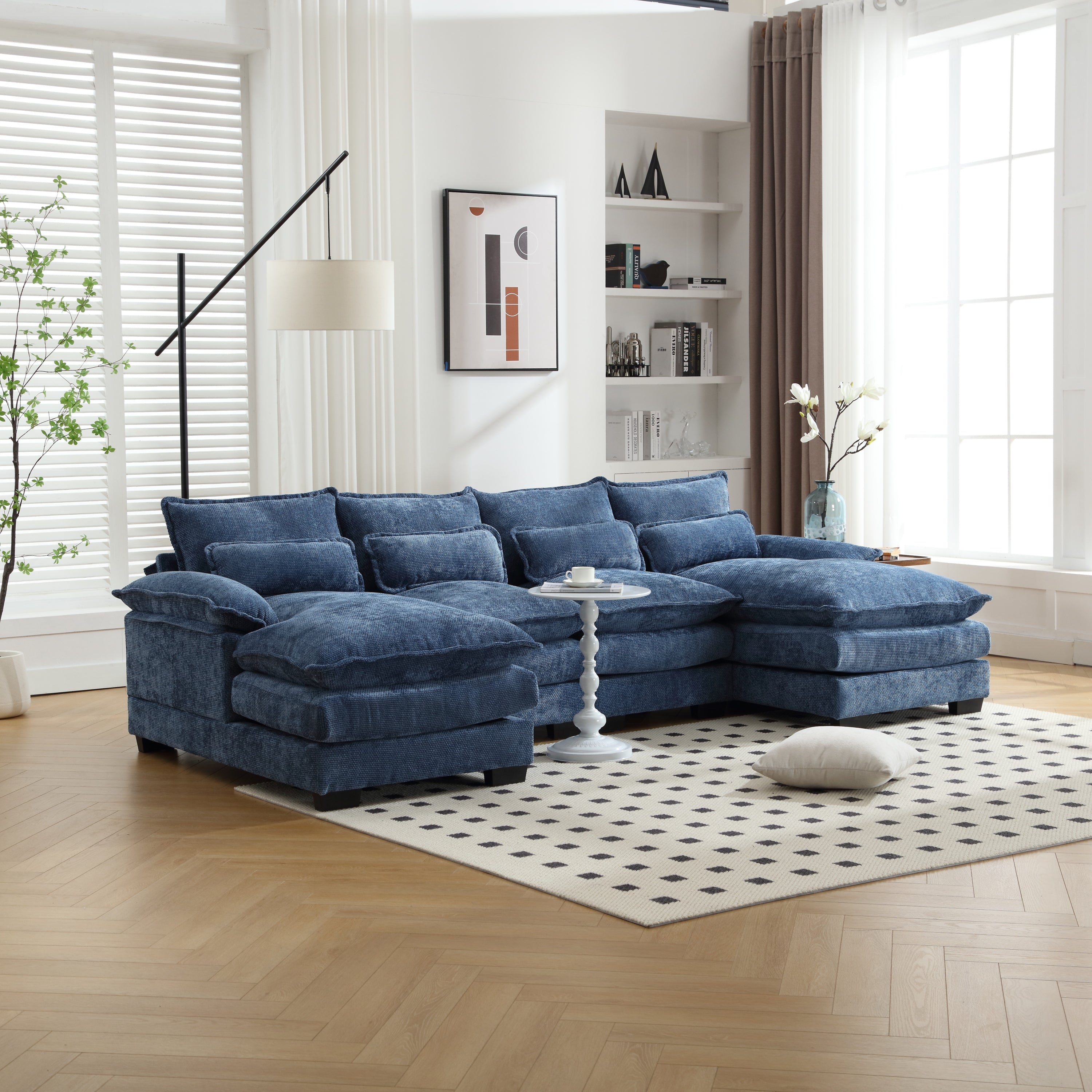 Chenille U-Shaped Sectional Sofa: Modern & Large