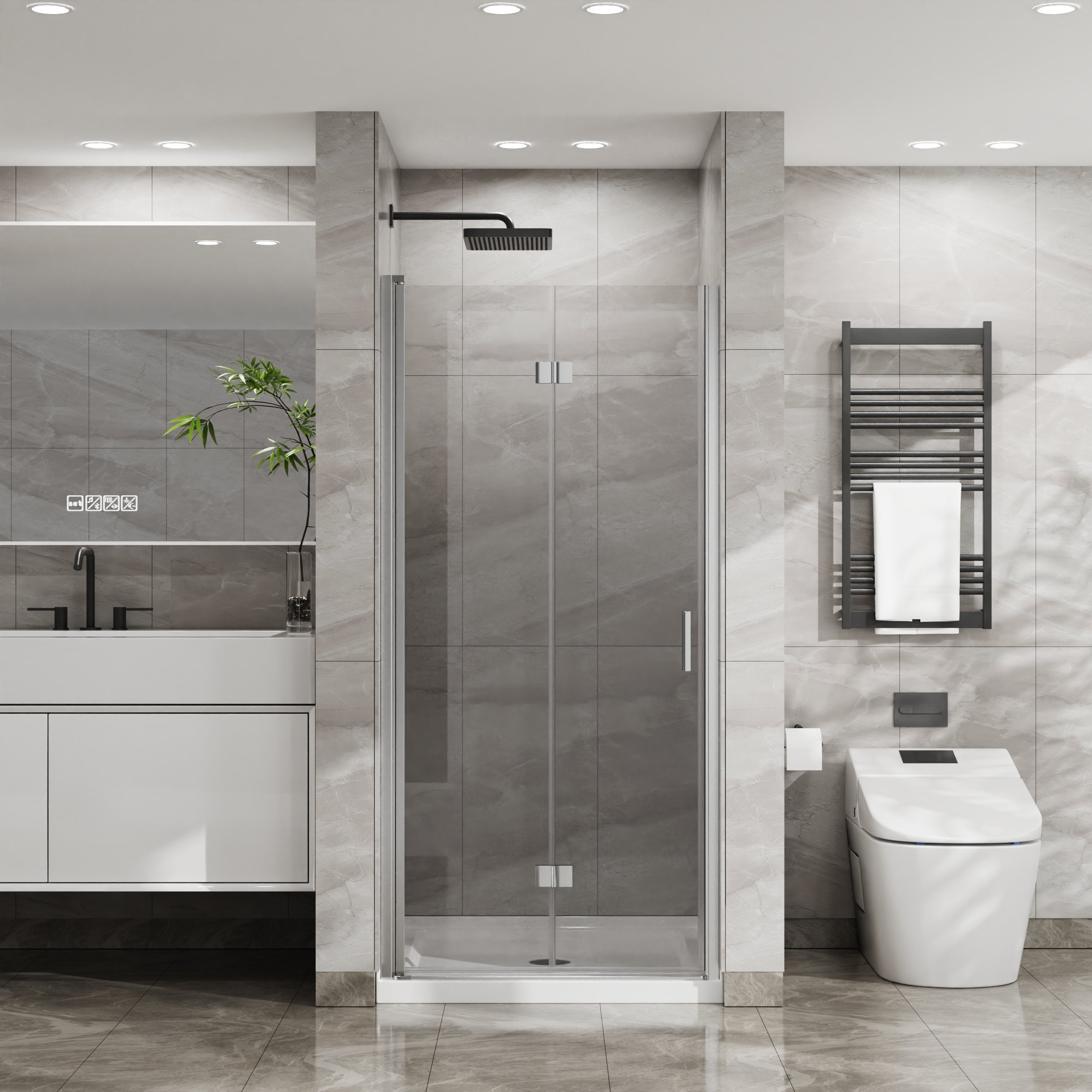 Goodyo 34x72 Frameless Glass Shower Door