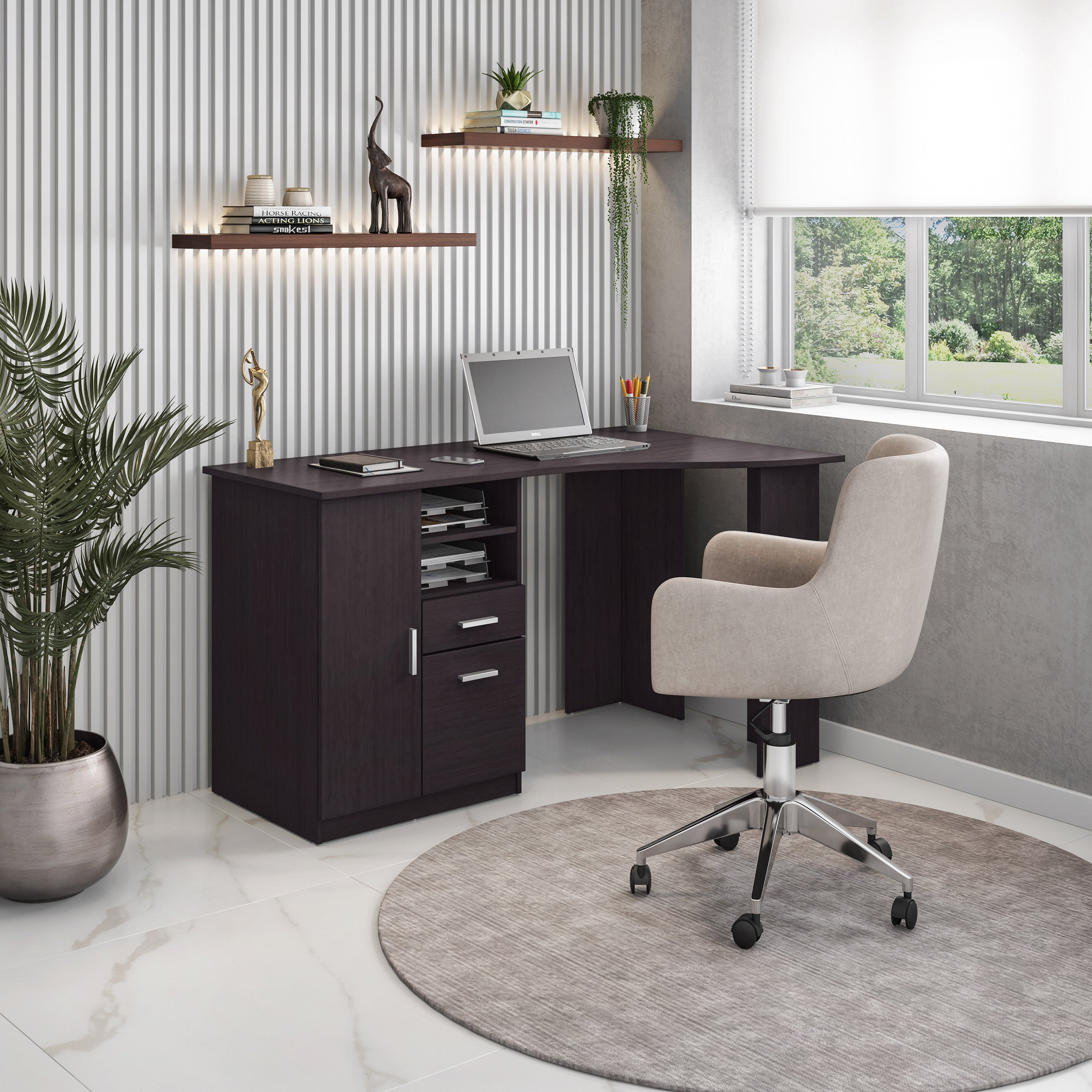 Classic Espresso Office Desk with Storage | Work in Style