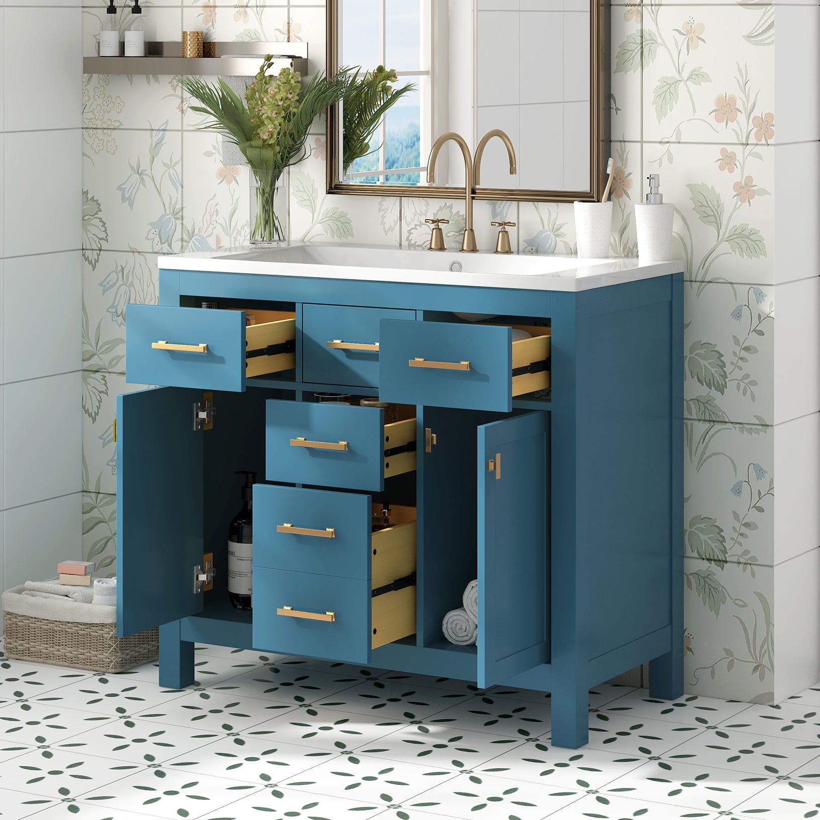 36" Modern Bathroom Vanity Set with Sink