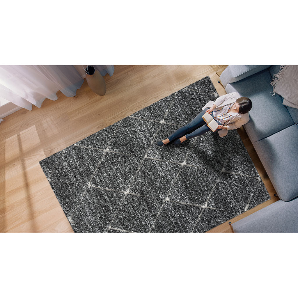 Grey & Cream Talas Trellis Area Rug
