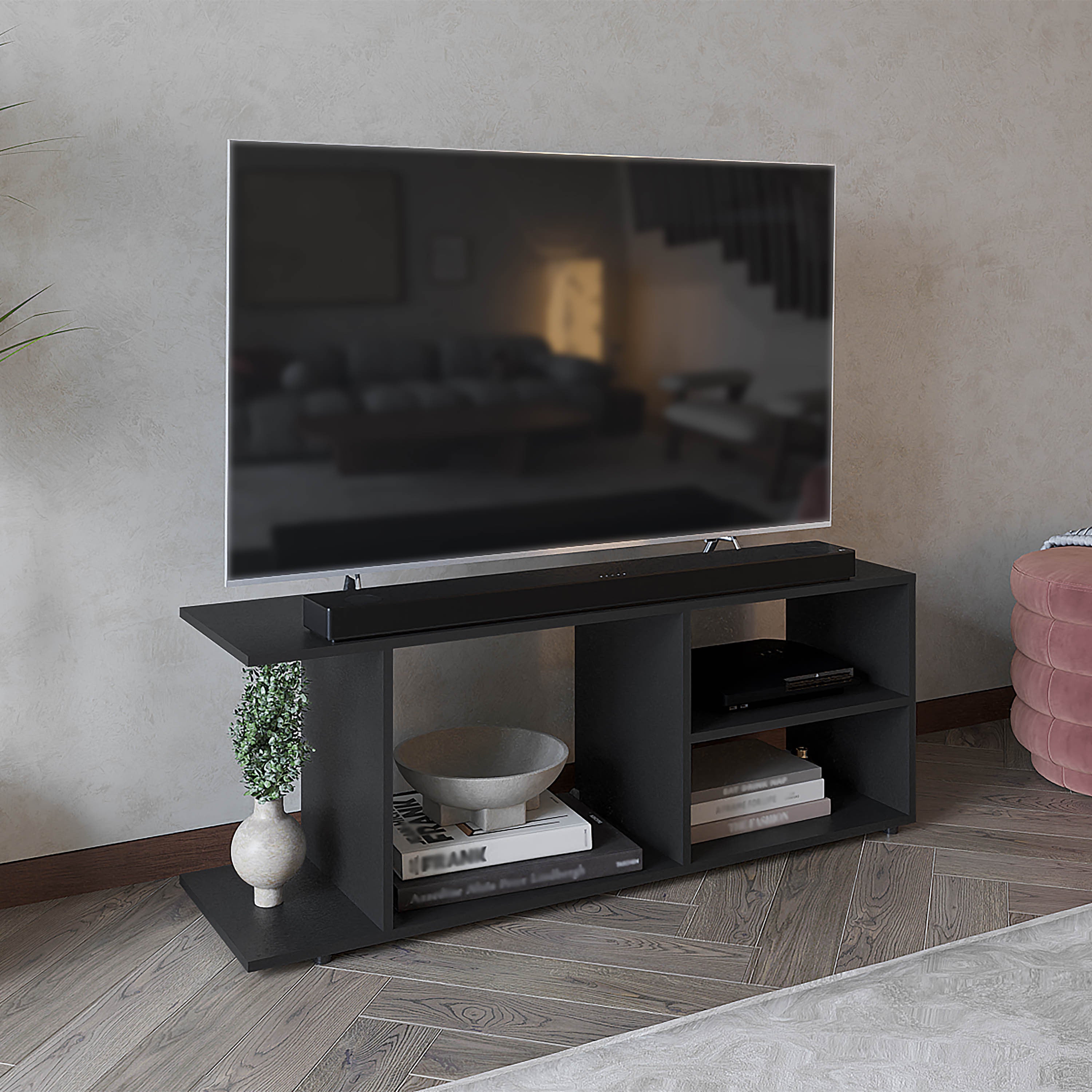 Goodwood Minimalist TV Stand for 65" TVs | 5 Shelves