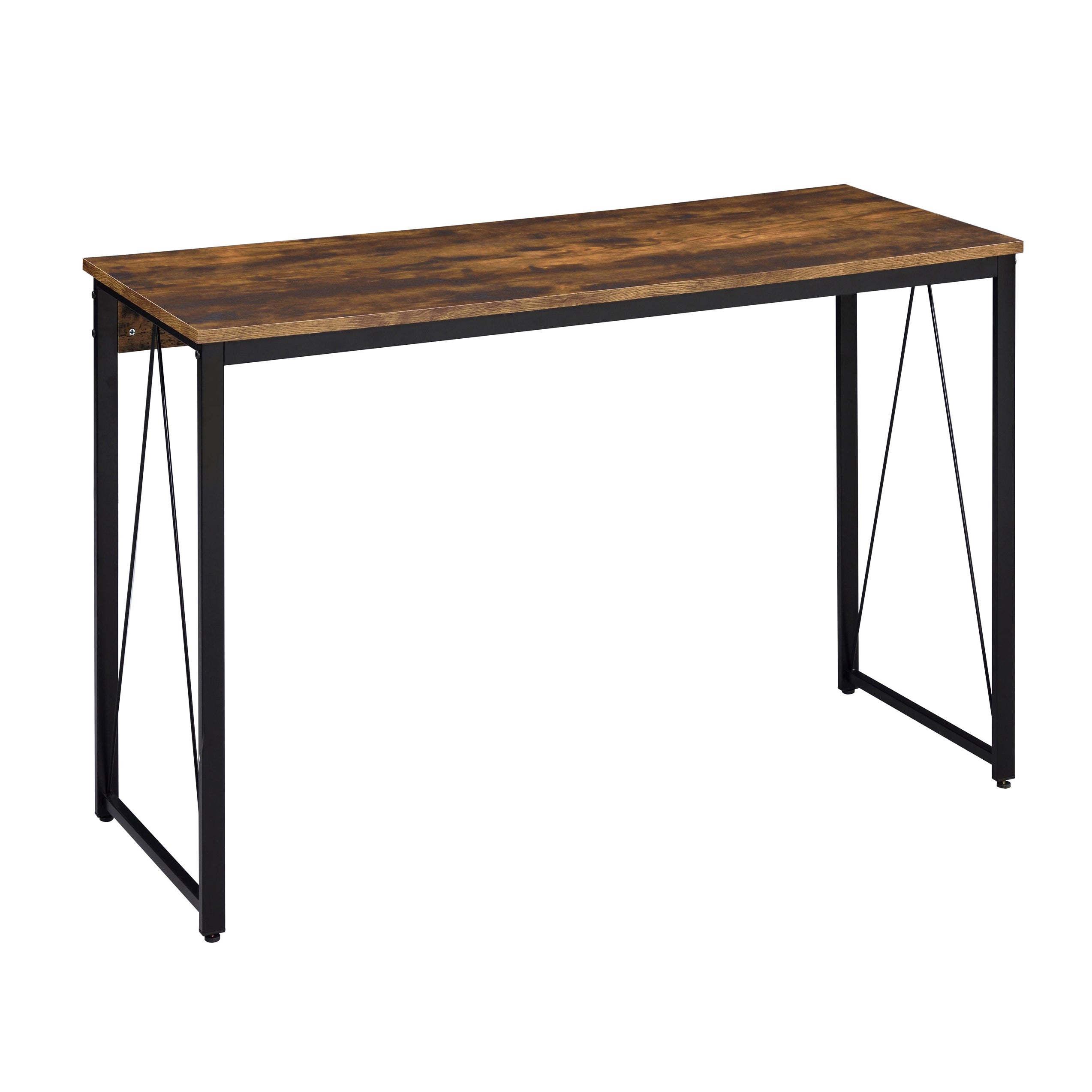 Weathered Oak & Black Writing Desk | Metal Sled Base (47.5")