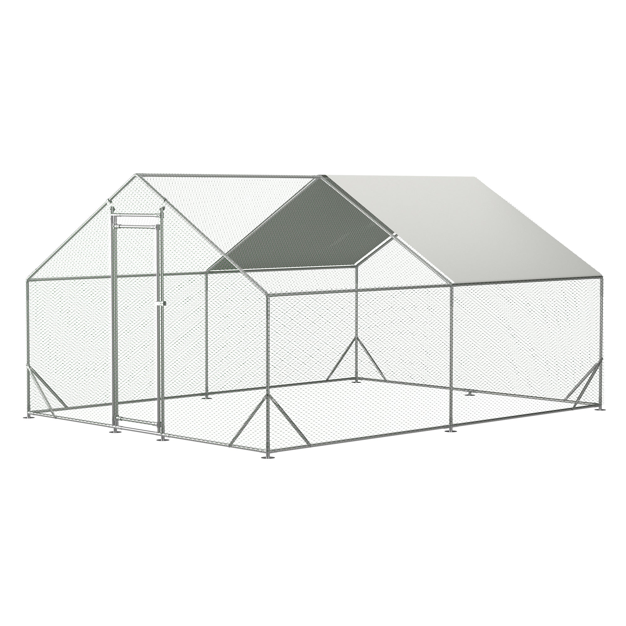 Walk-in Metal Chicken Coop w/ Run (10'x13')