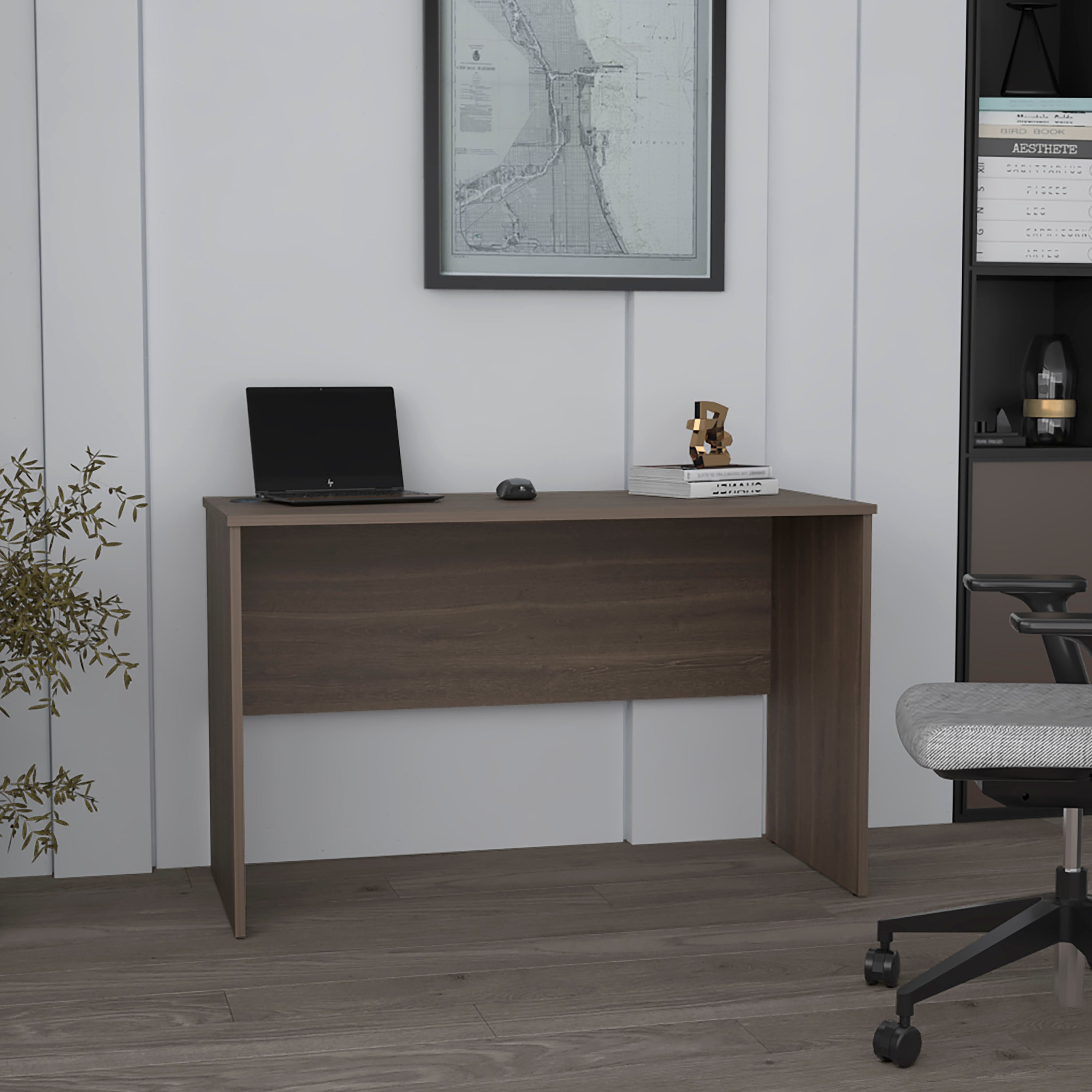 Malibu 47" Gray Walnut Desk | Modern Computer Table