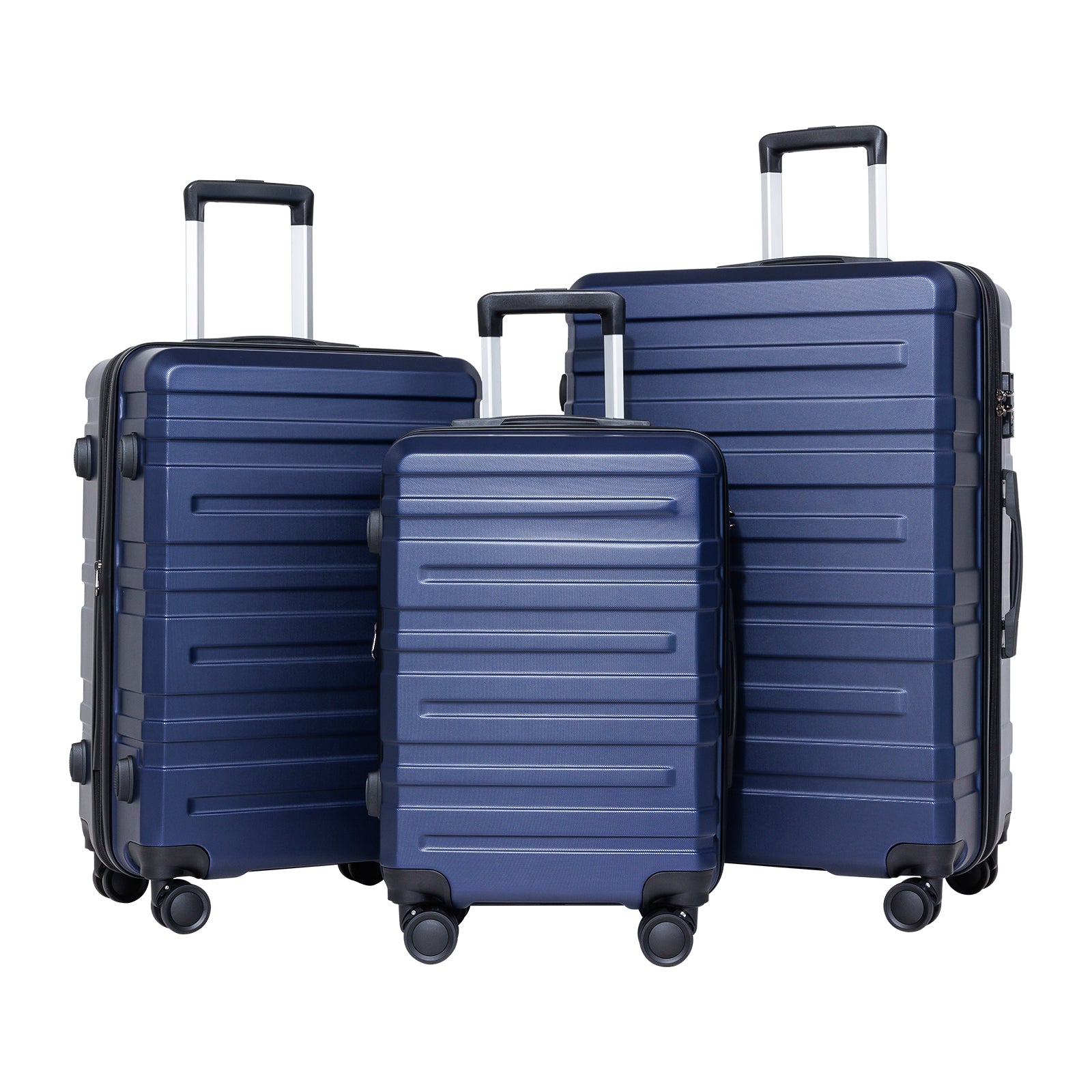 Blue Hard Shell Luggage: TSA Approved (28", 24", 20")