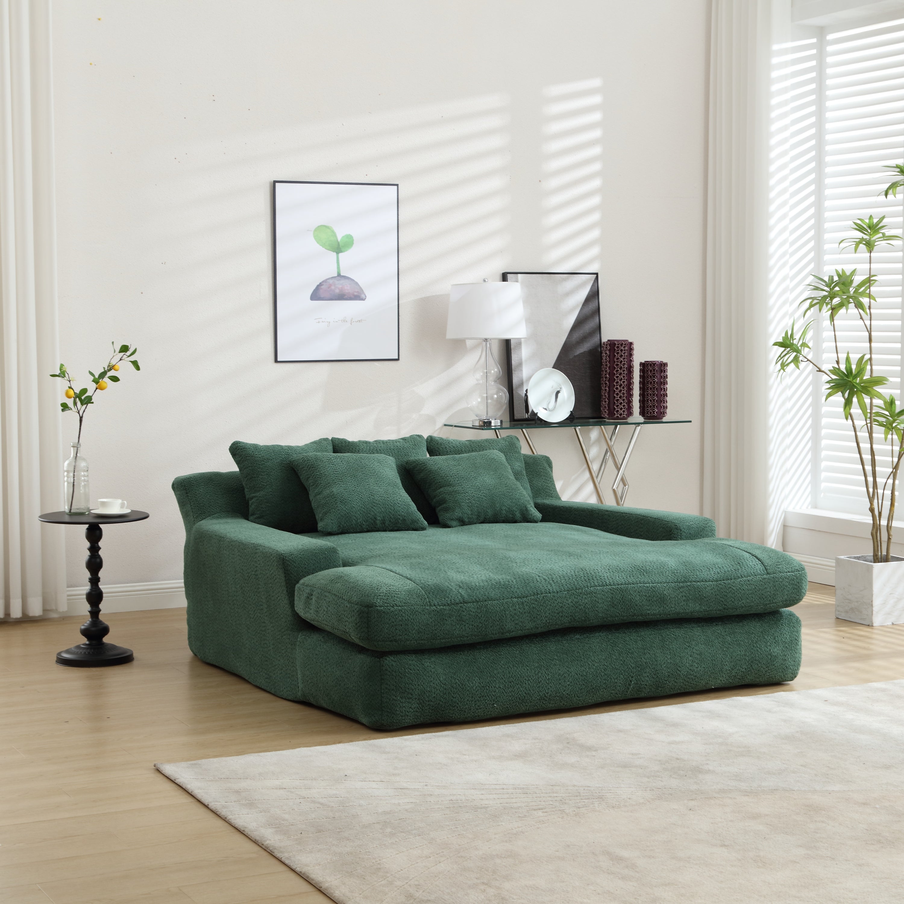 COOLMORE Chenille Emerald Sofa: Deep Seat Comfort
