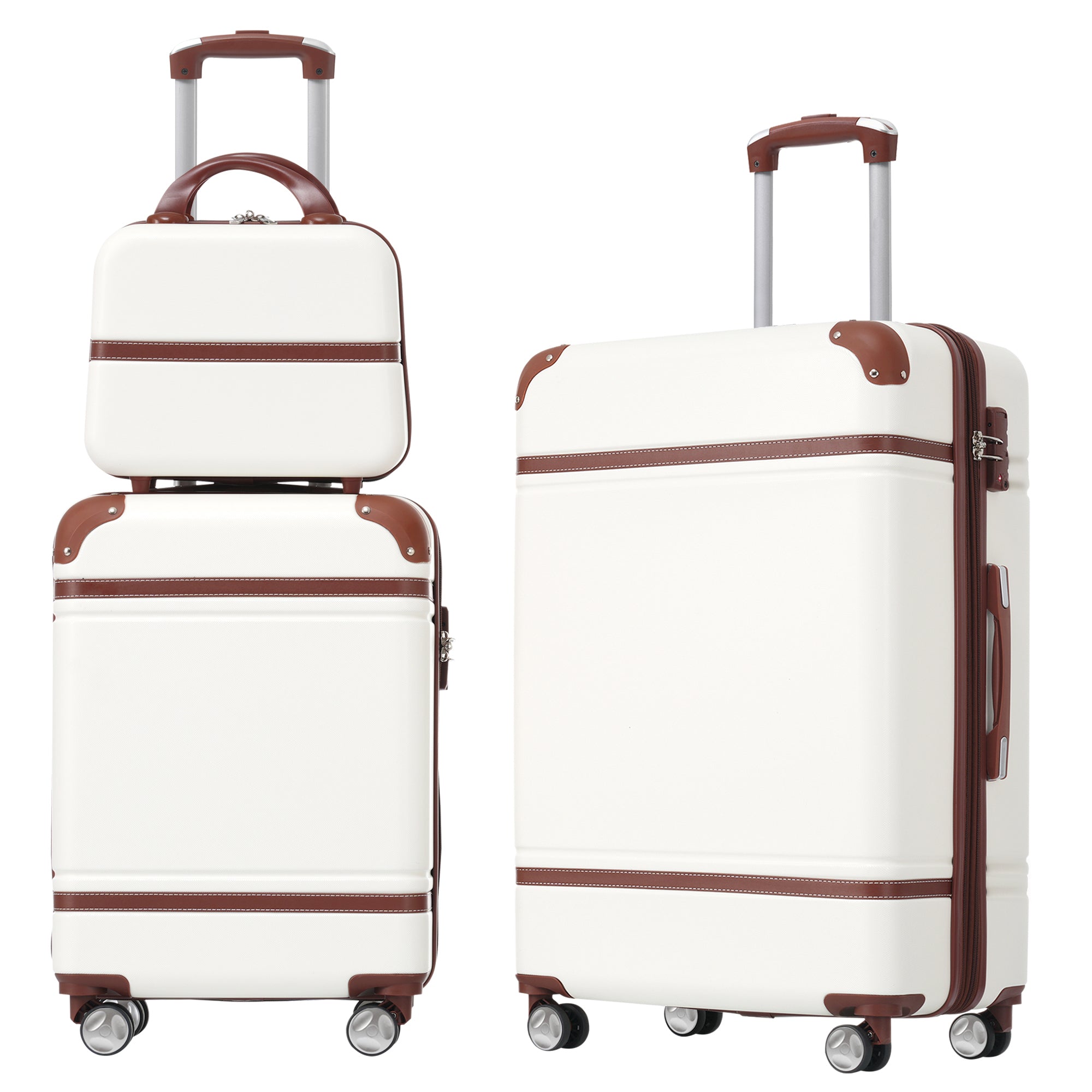 Lightweight White Hardshell Luggage Set (3pc)