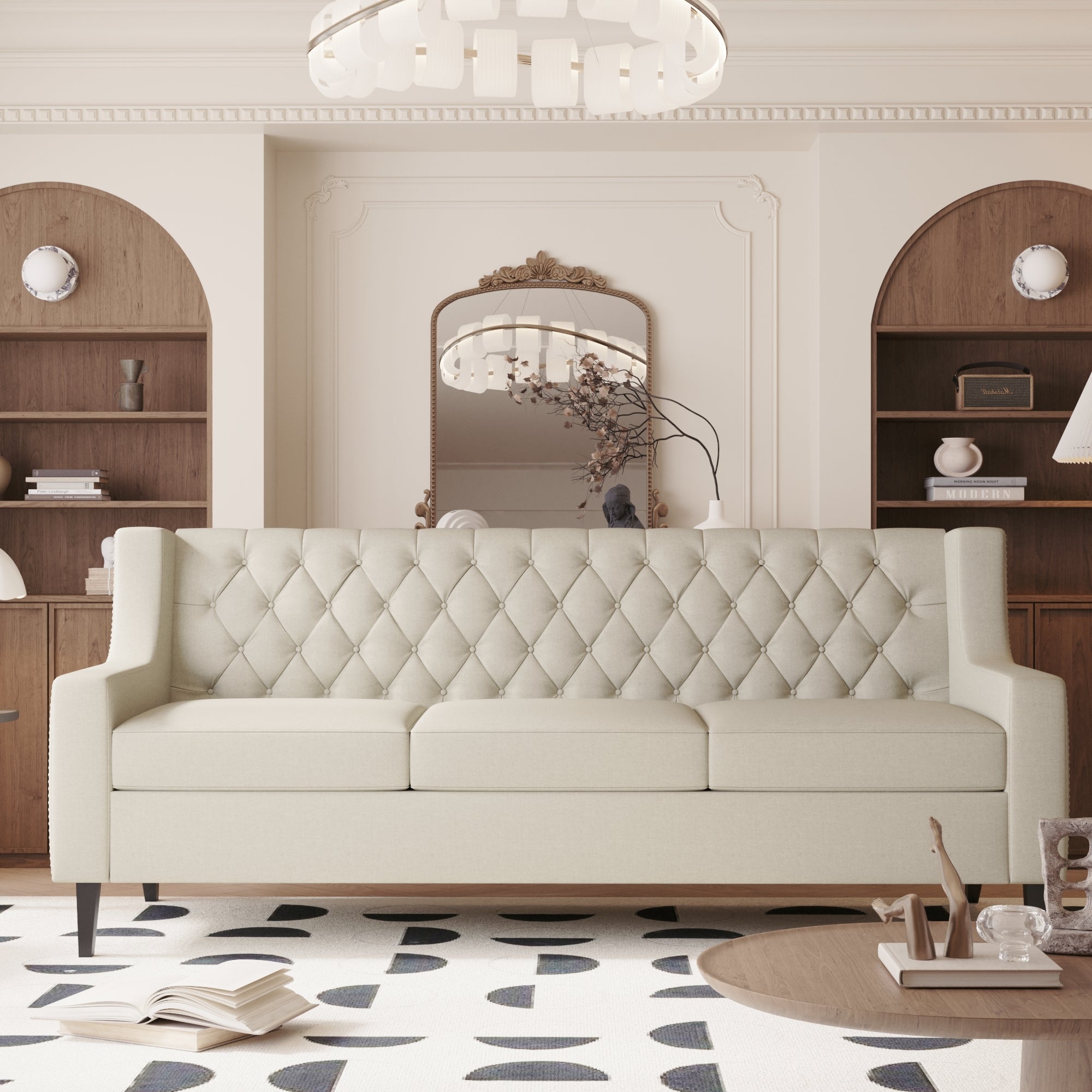 Mid-Century Modern 3-Seater Sofa: 78.75"