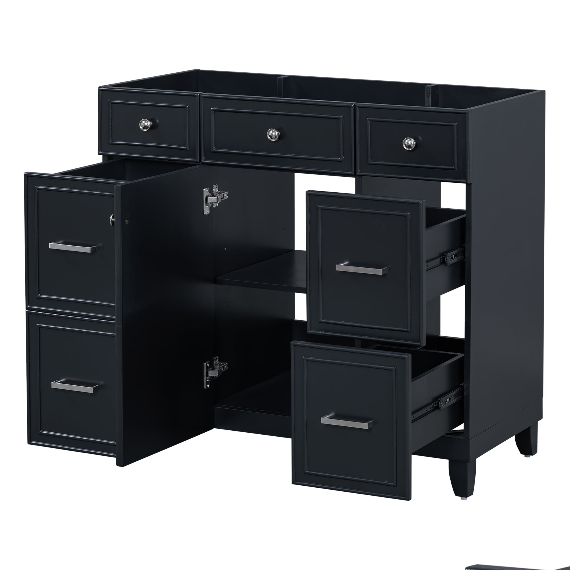 36" Black Bathroom Vanity Cabinet Only