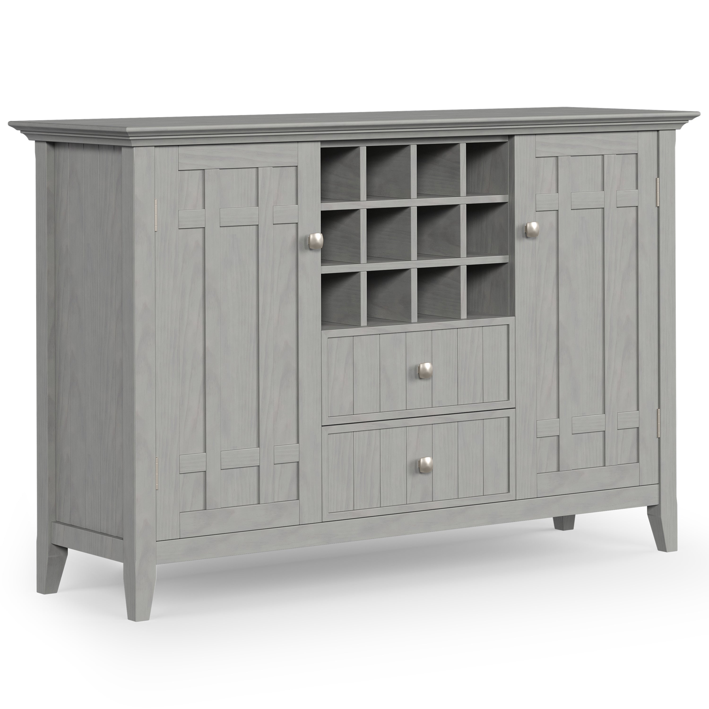 Bedford Sideboard Buffet & Wine Rack - Fog Grey