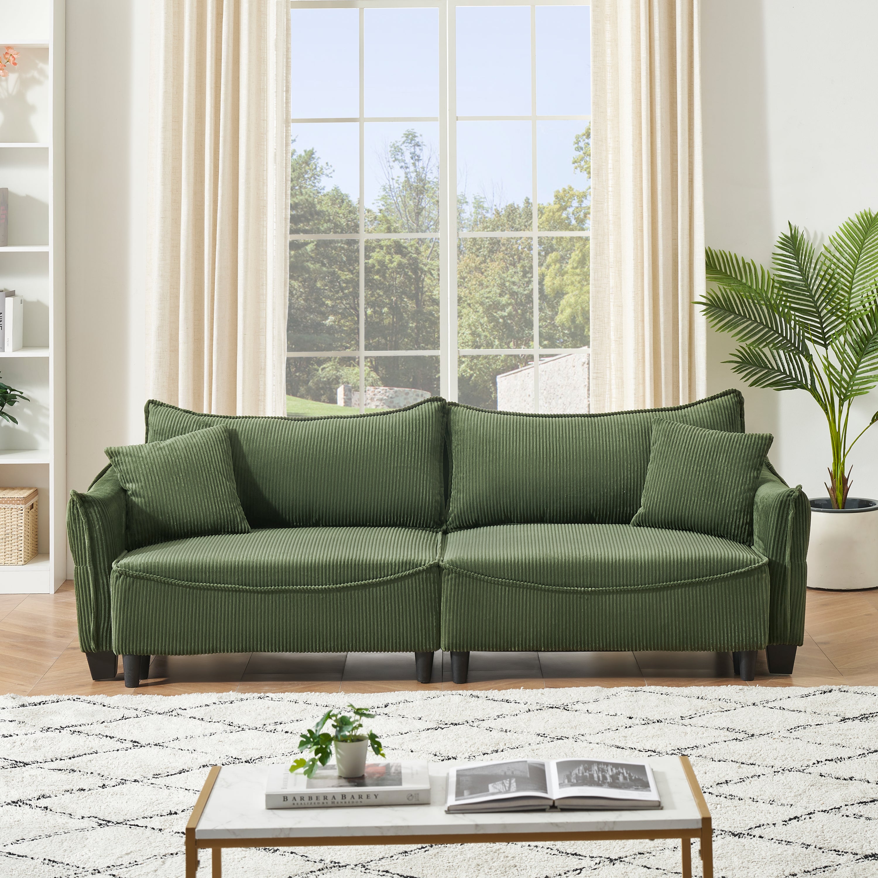 Green Corduroy Sofa Bed: Stylish & Versatile