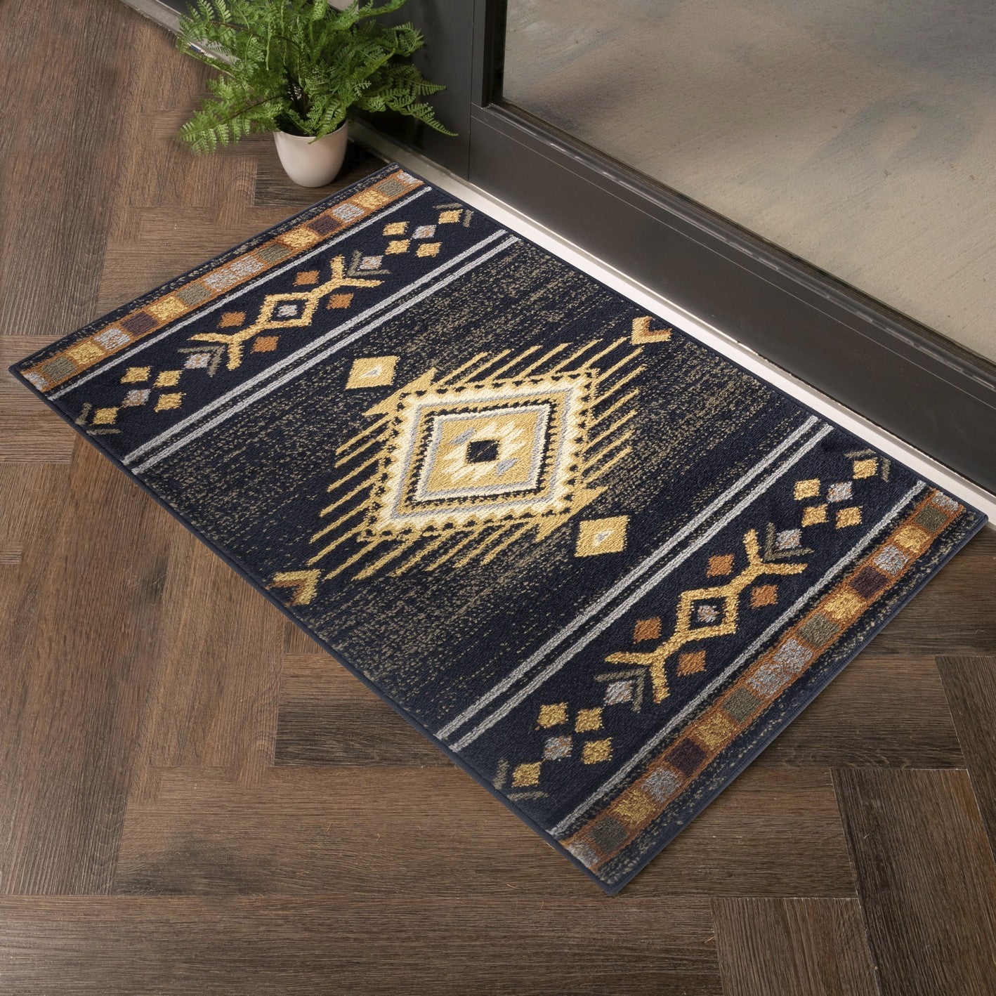 Tribes GC_YLS4001 Rug: 2x3 ft. Southwest Black