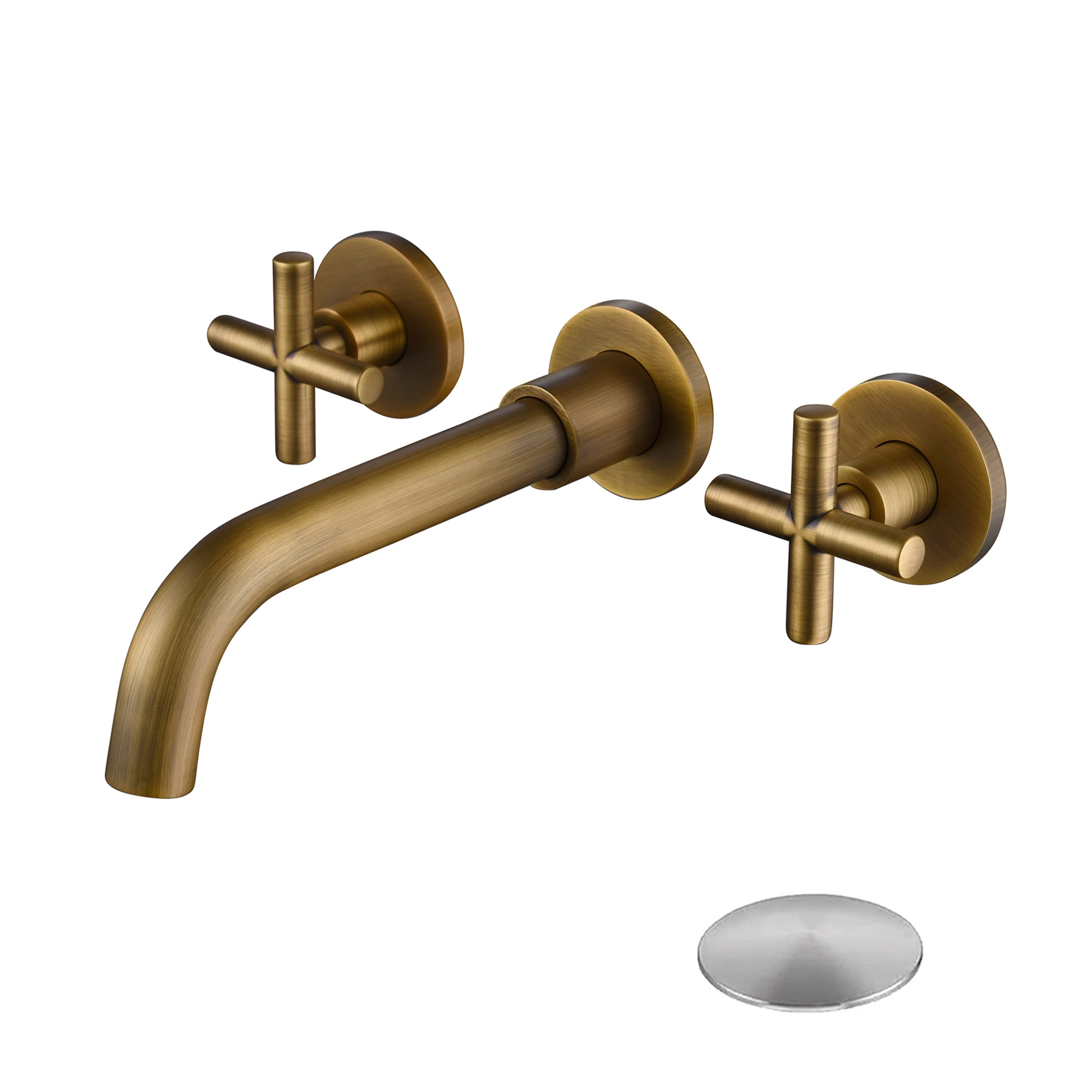 Wall-Mount Bathroom Faucet: Pop-Up Drain, No Overflow