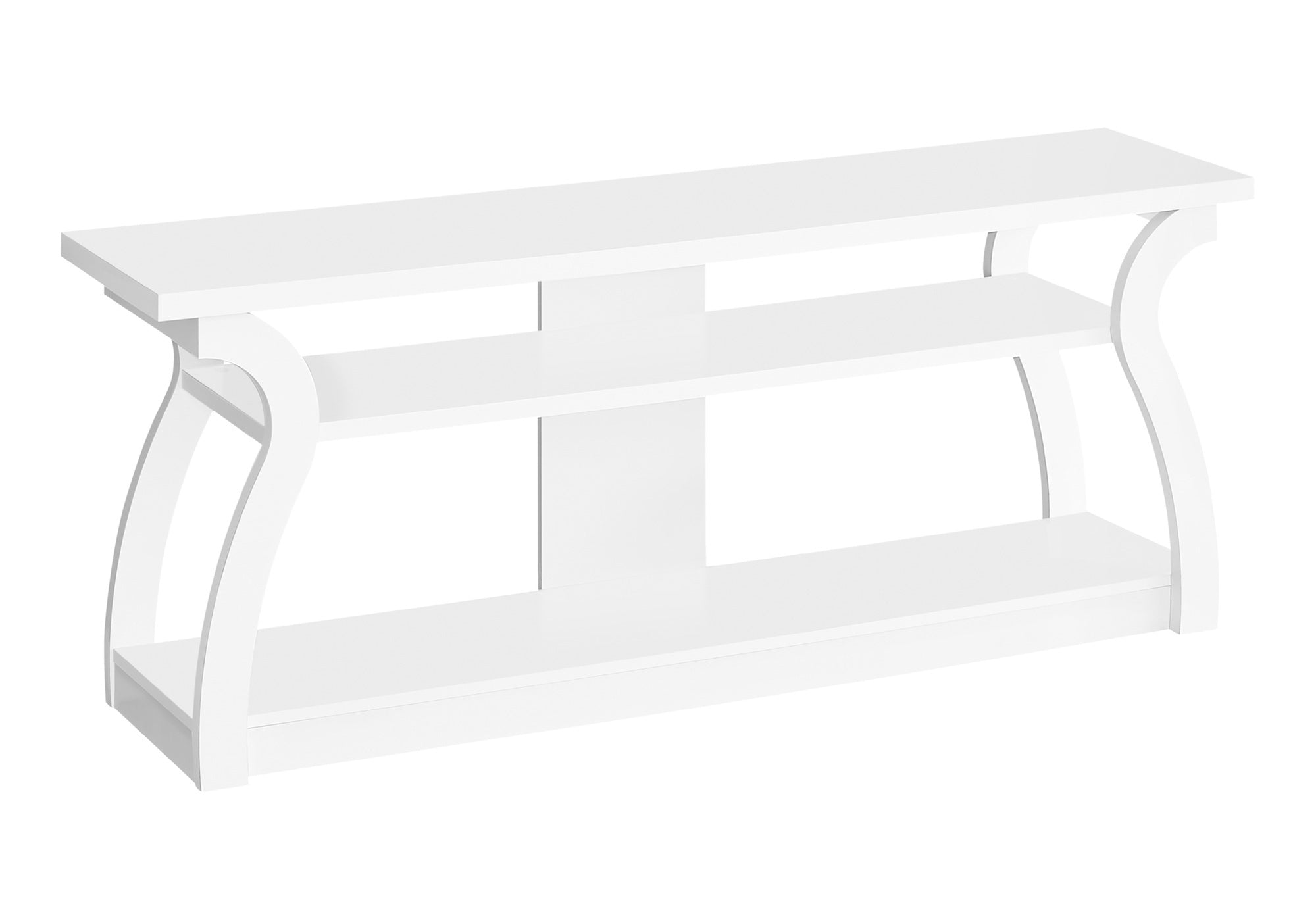 60" White TV Stand | Modern Media Console w/ Storage