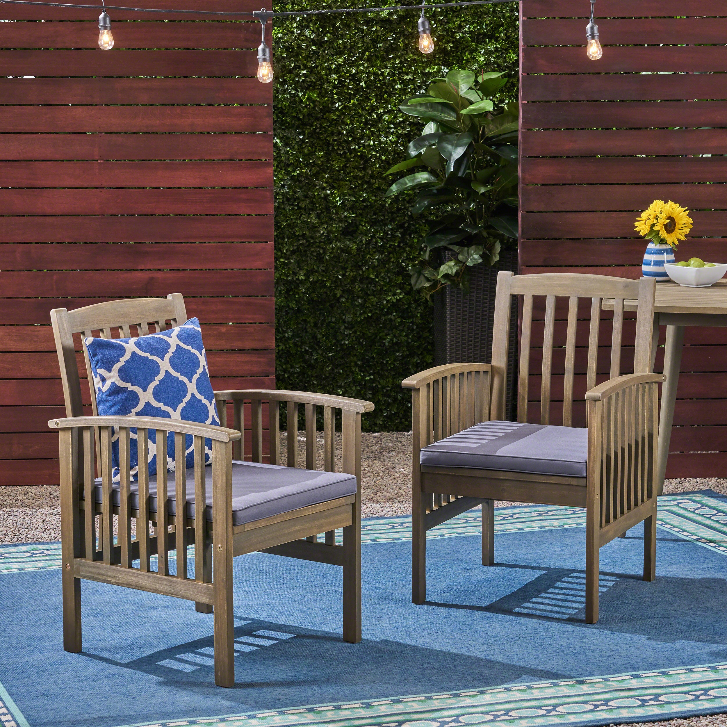 Casa Acacia Dining Chairs (2pcs) w/ Cushions