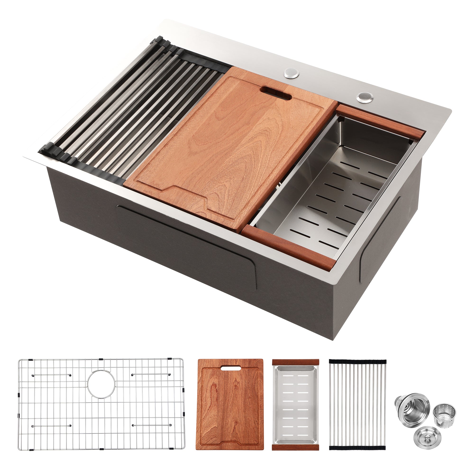 30" Drop-in Kitchen Sink: Stainless Steel