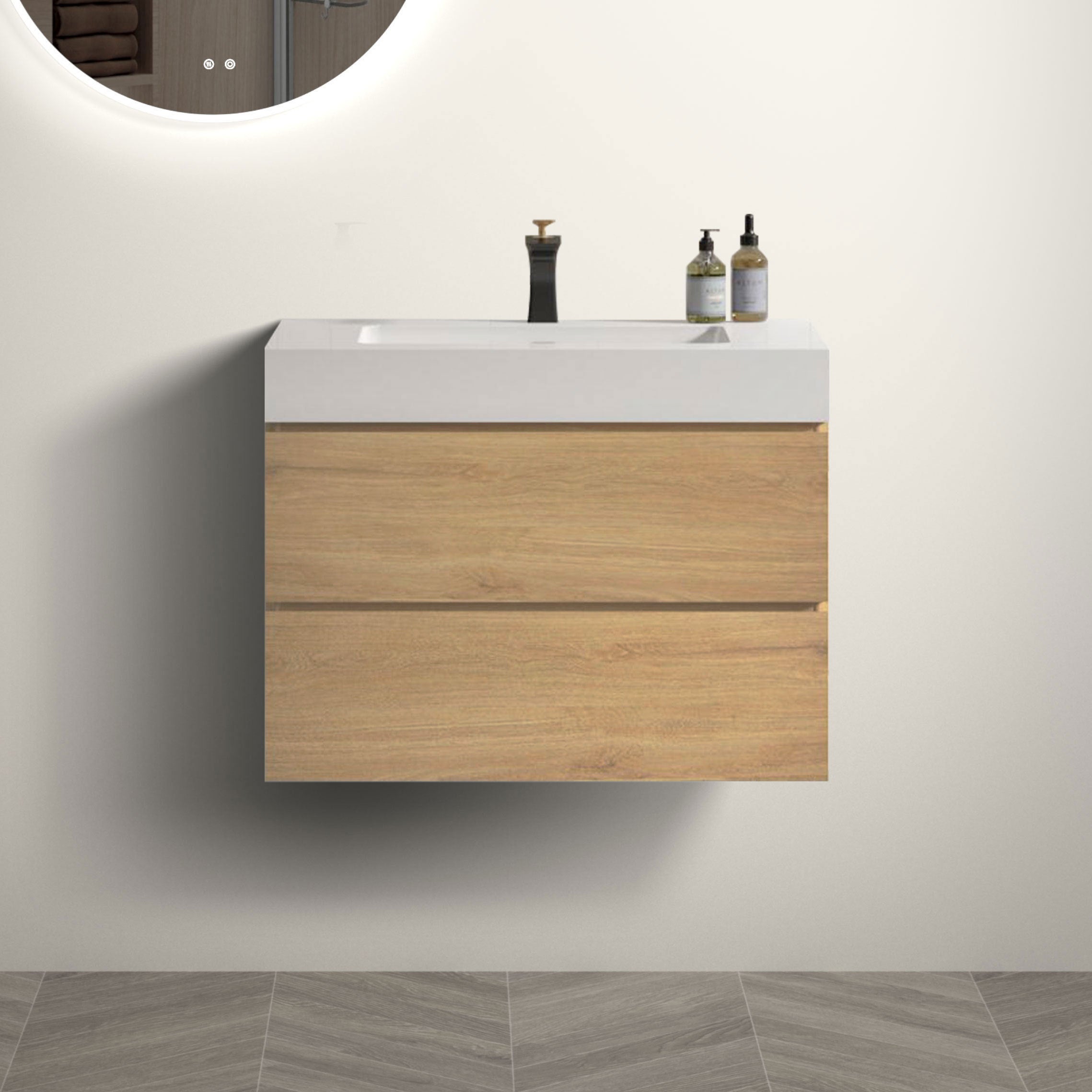 Alice 30" Oak Bathroom Vanity with Sink