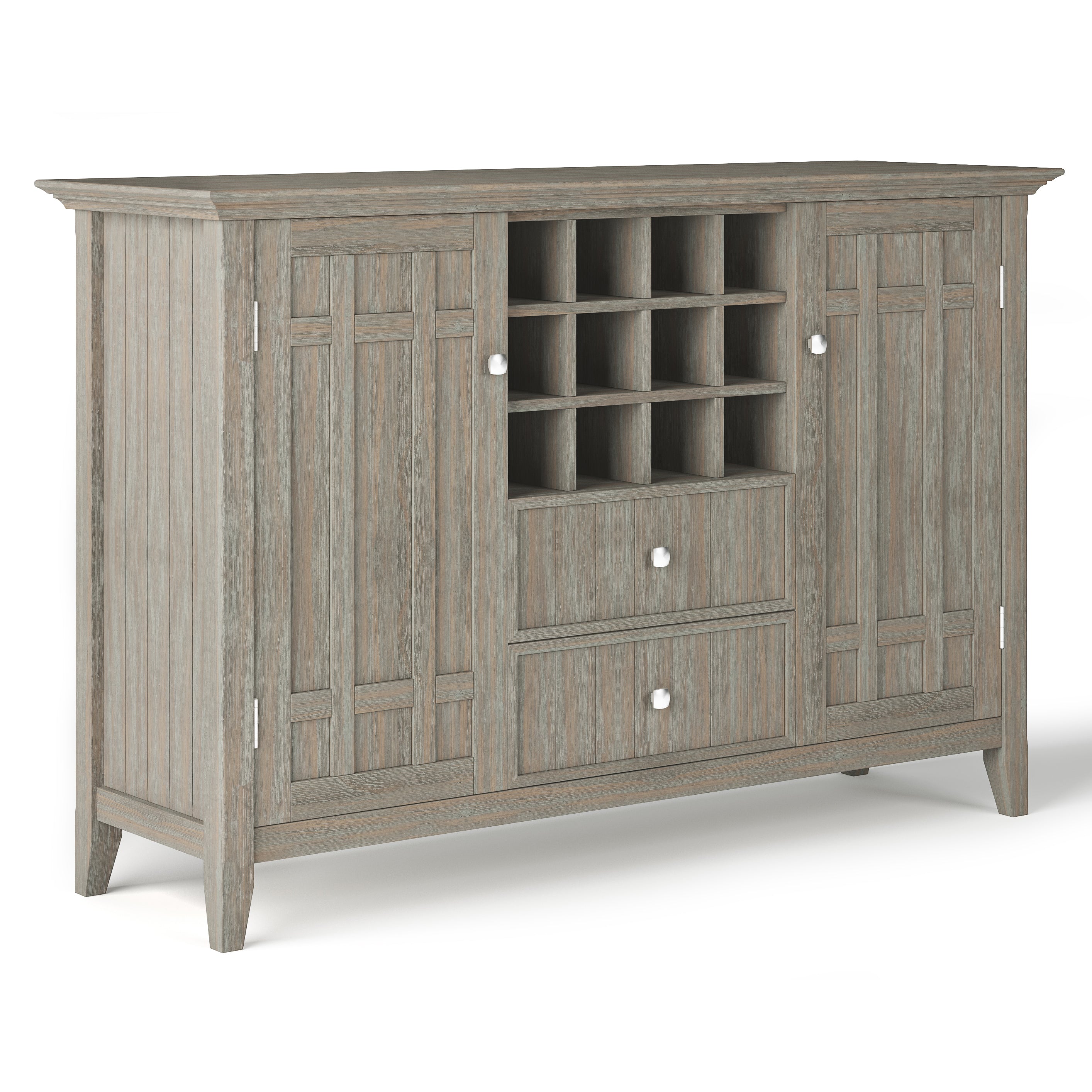 Bedford Sideboard Buffet & Wine Rack - Distressed Grey