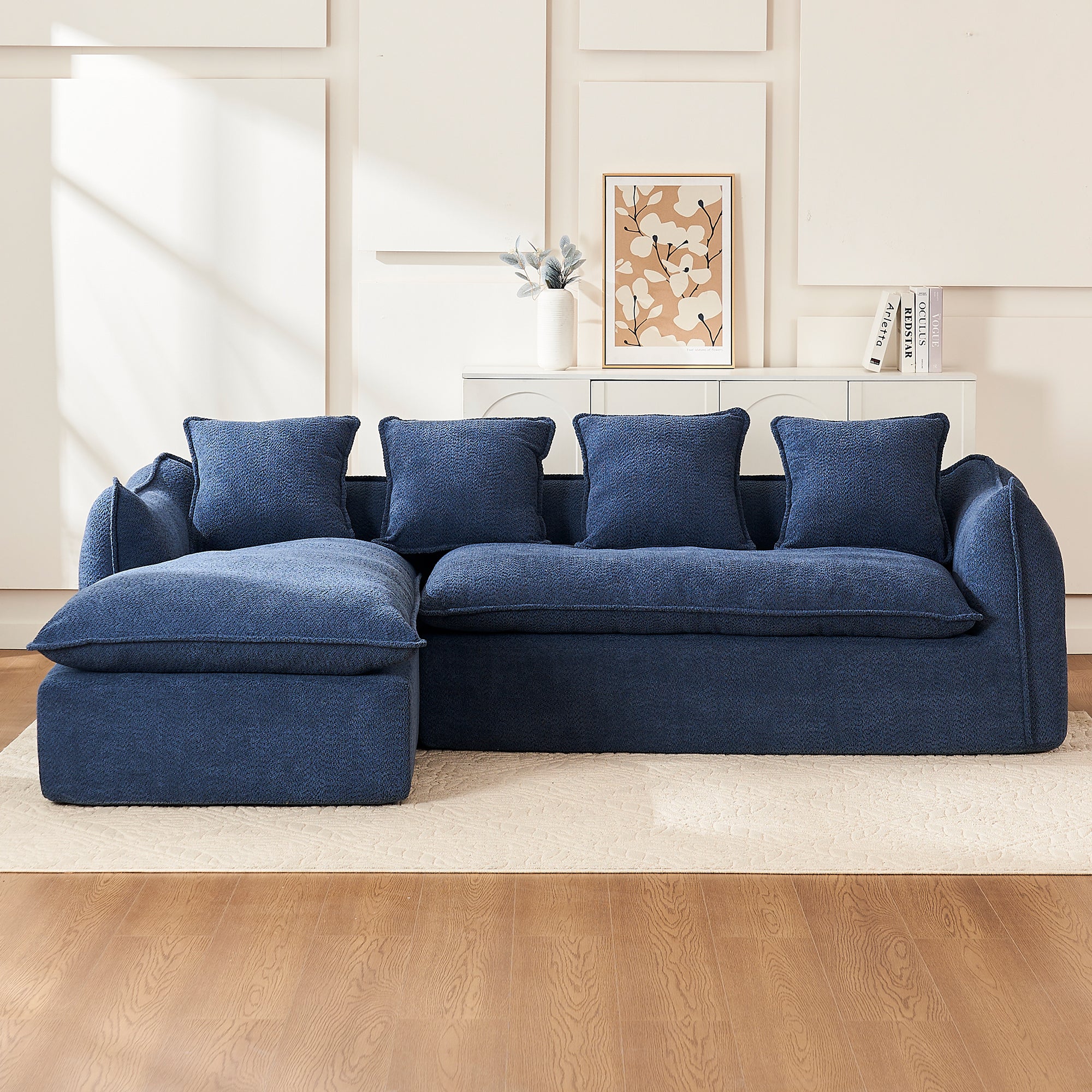 Deep Seat Sofa 3 Seater w/ Chaise | L-Shape Sectional Couch