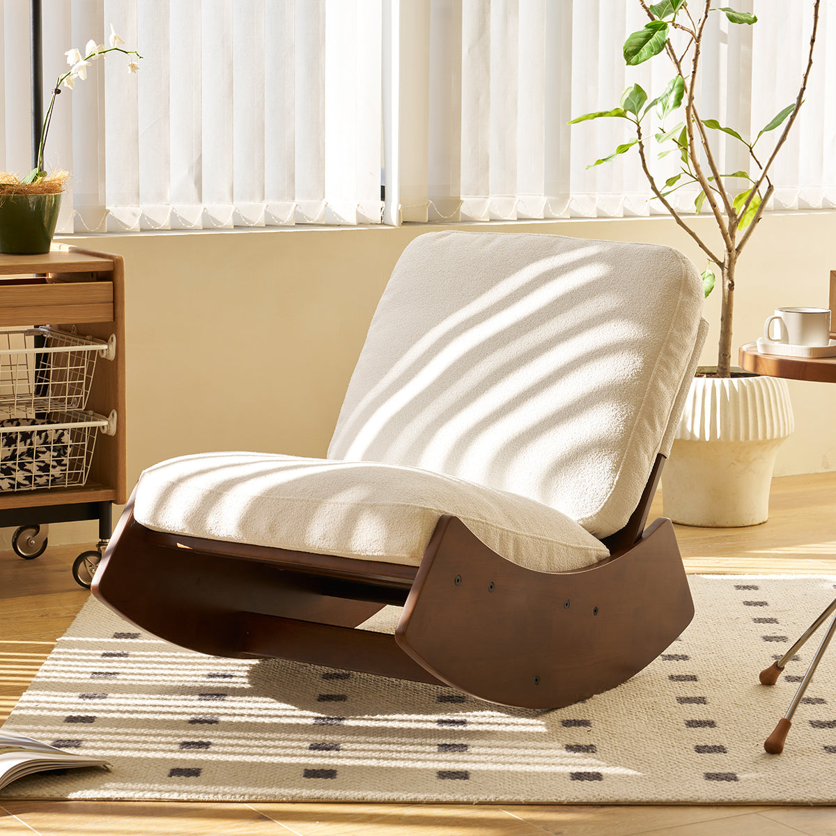 Comfortable Glider Rocking Chair | Solid Wood Frame