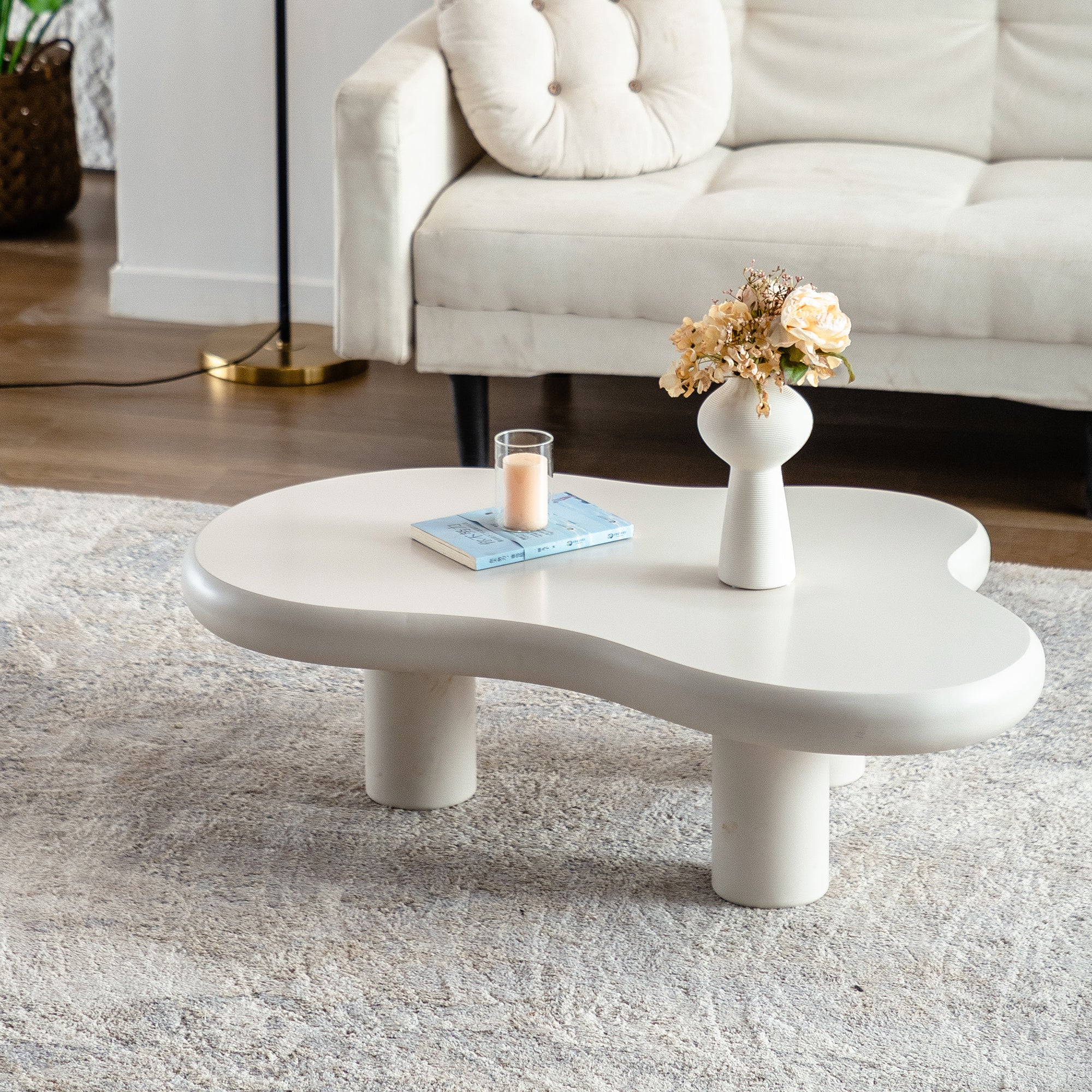 Modern Cloud Coffee Table | Easy Assembly Living Room Table