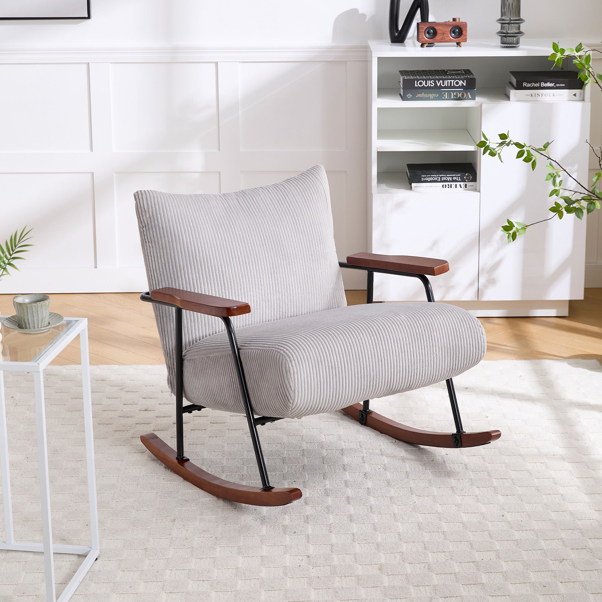 Modern Metal Accent Chair: Living Room Rocking Chair