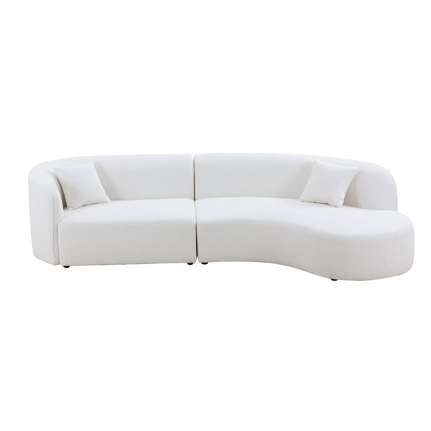 White Boucle Sectional Sofa: Modern Luxury Living Room