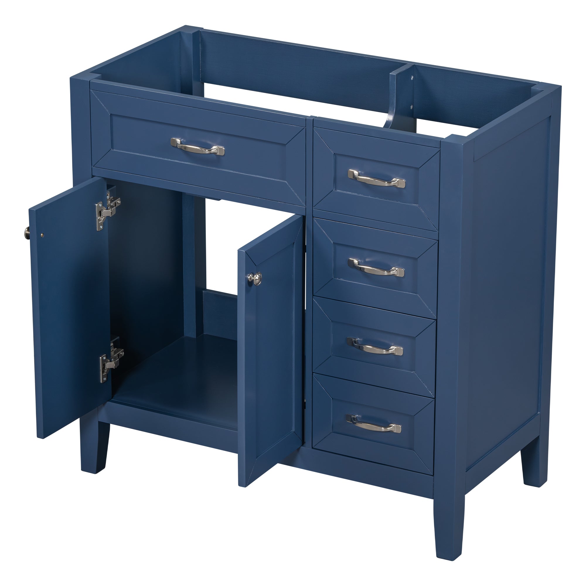36" Blue Bathroom Vanity Base w/ Drawers