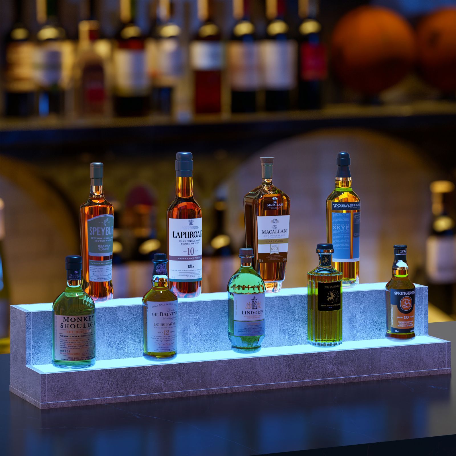 LED Liquor Bottle Display Shelf with App Control