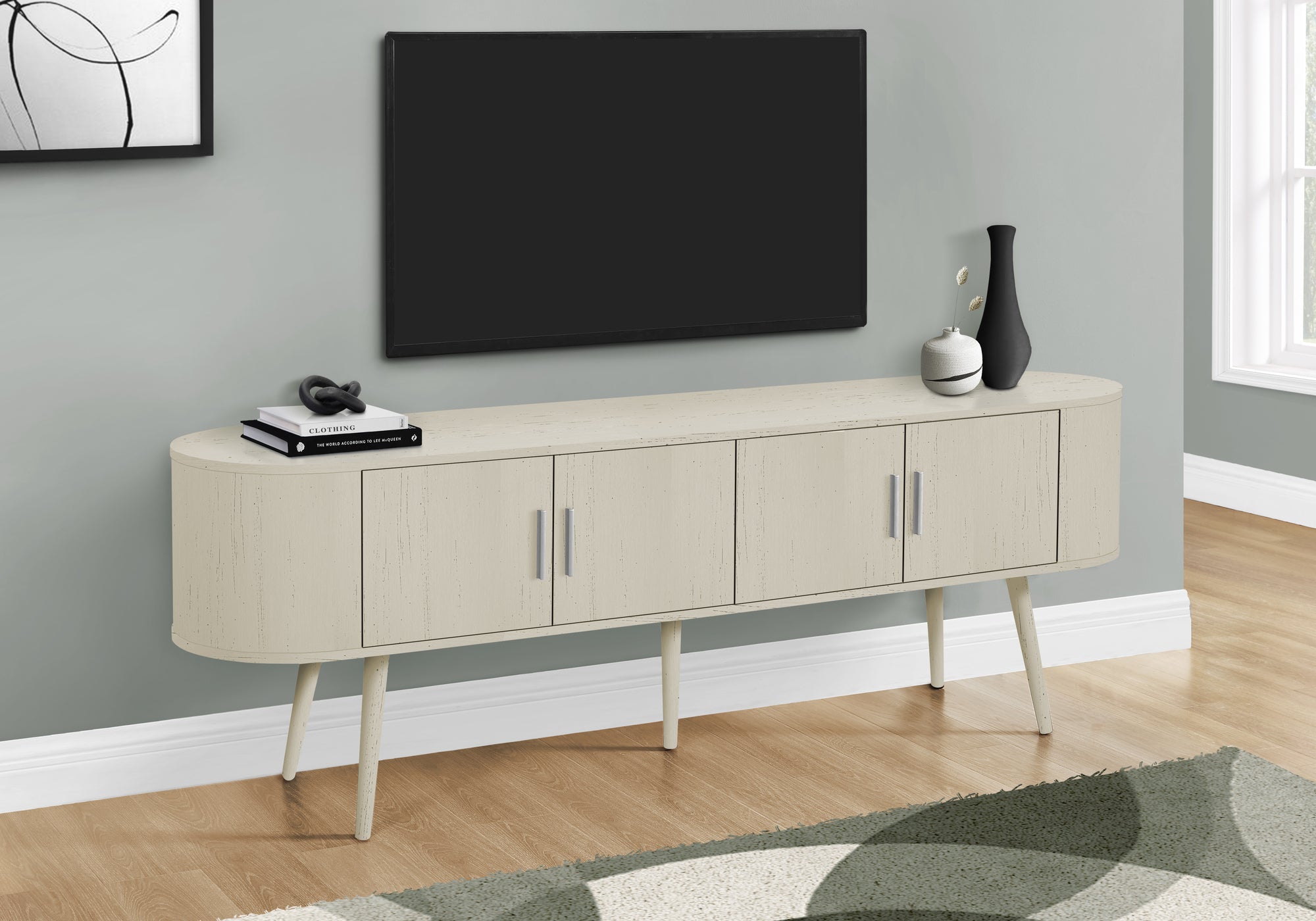 72" TV Stand Console | Media Entertainment Center | Storage