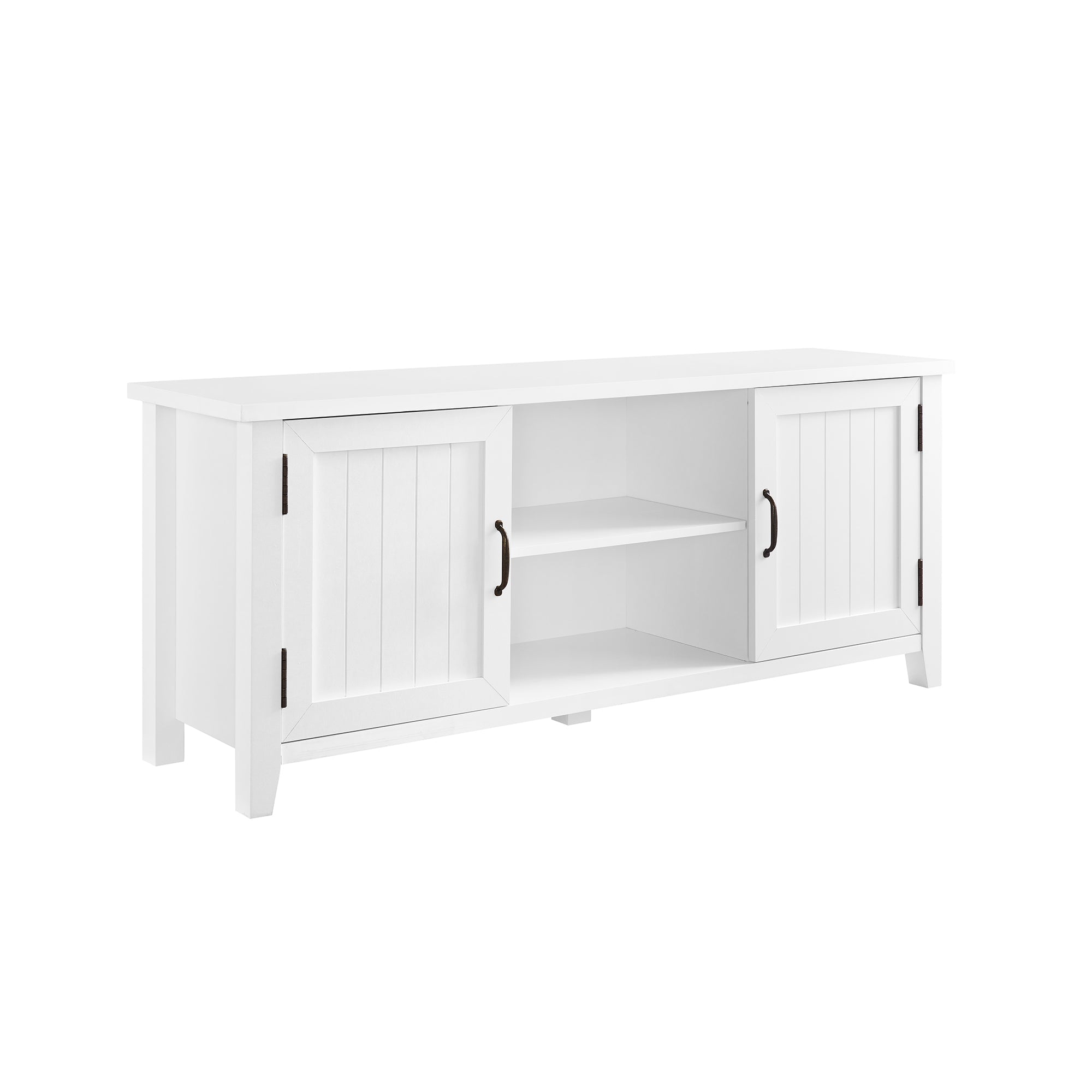 White Grooved Door TV Stand for 65" TVs | Classic Style