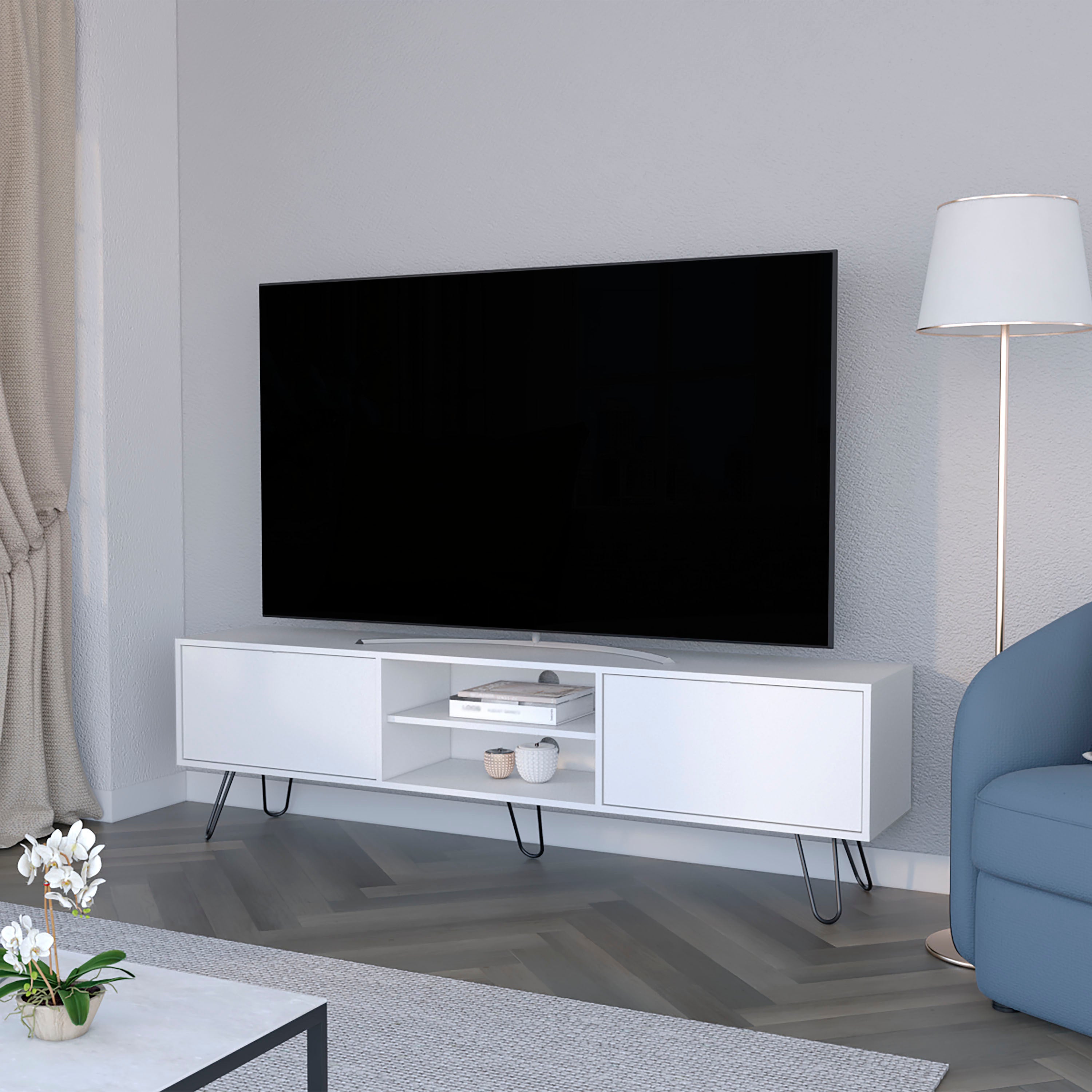 Selby TV Stand: Hairpin Leg Media Console | Modern TV Rack