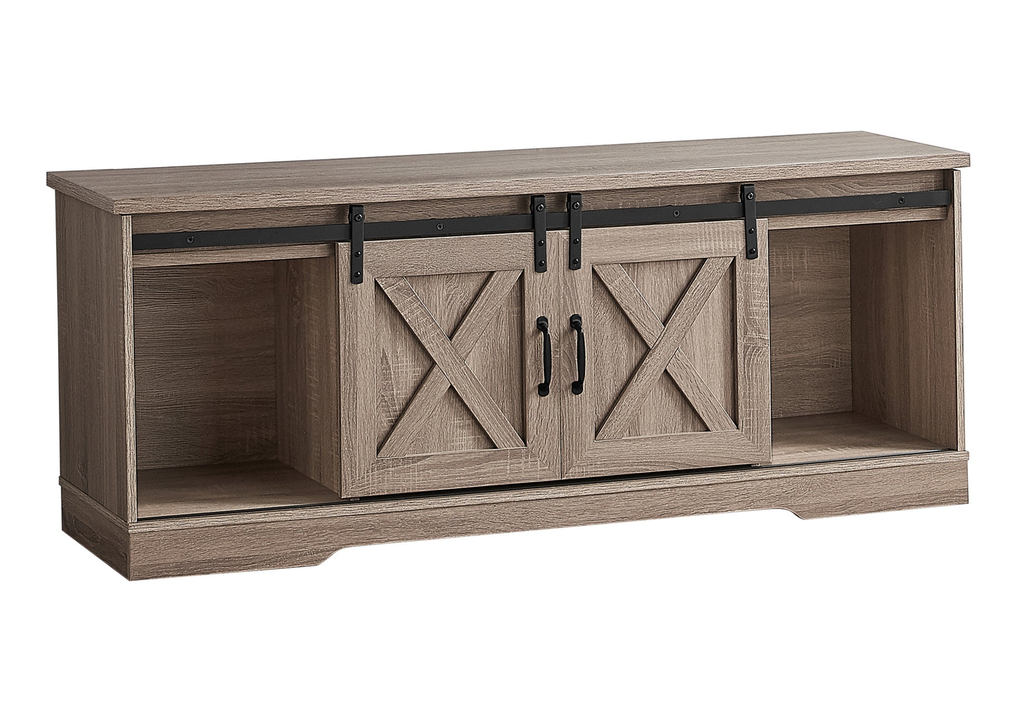60" TV Stand Console, Media Entertainment Center, Brown