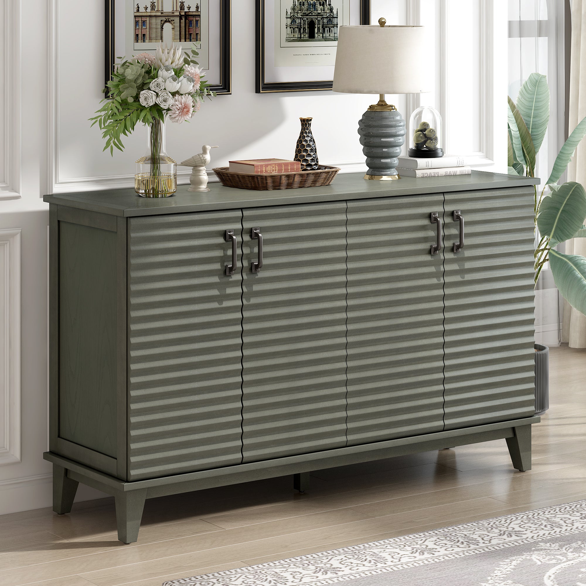 4-Door Buffet: Huge Storage Sideboard