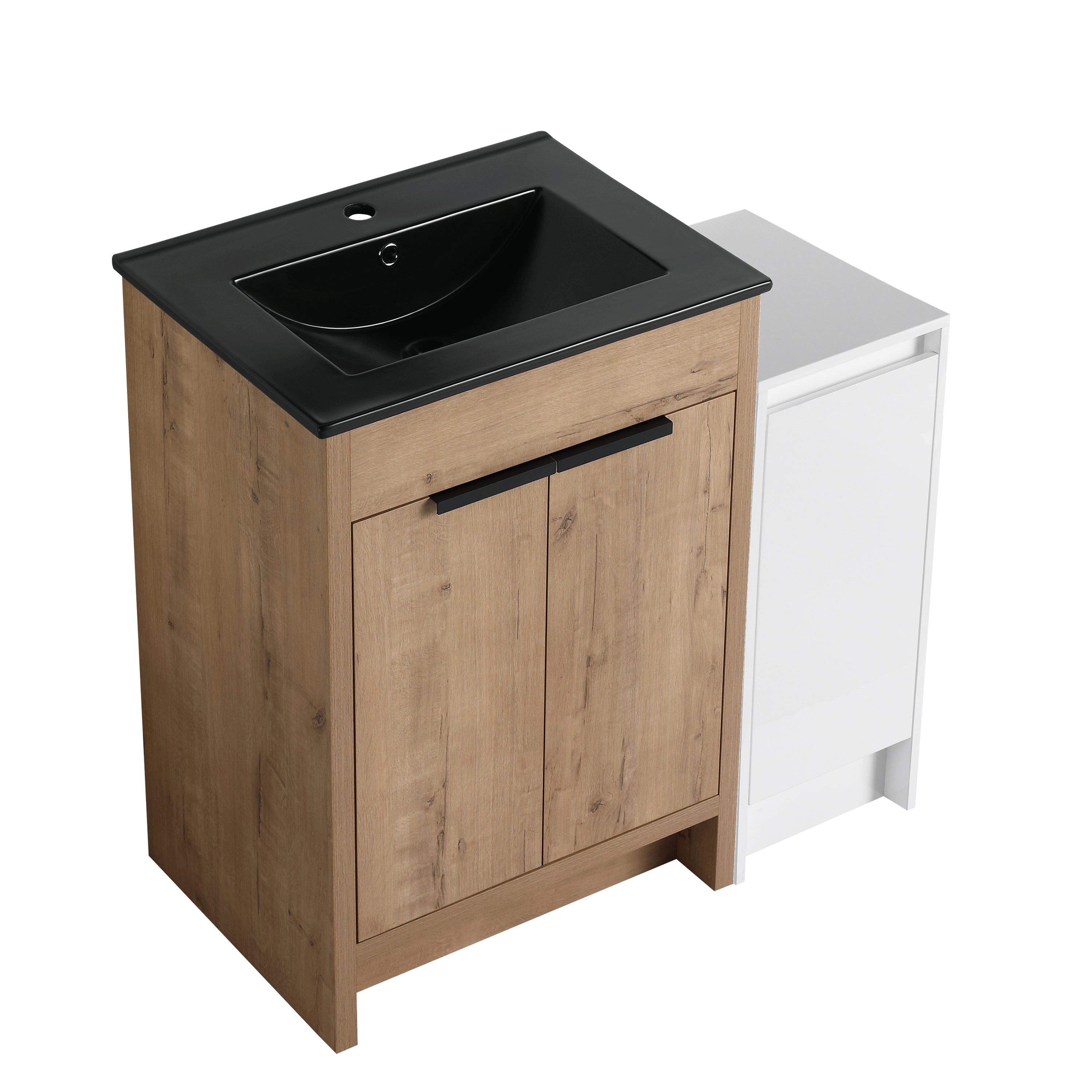 36" Black Vanity with Sink & Storage, Soft Close