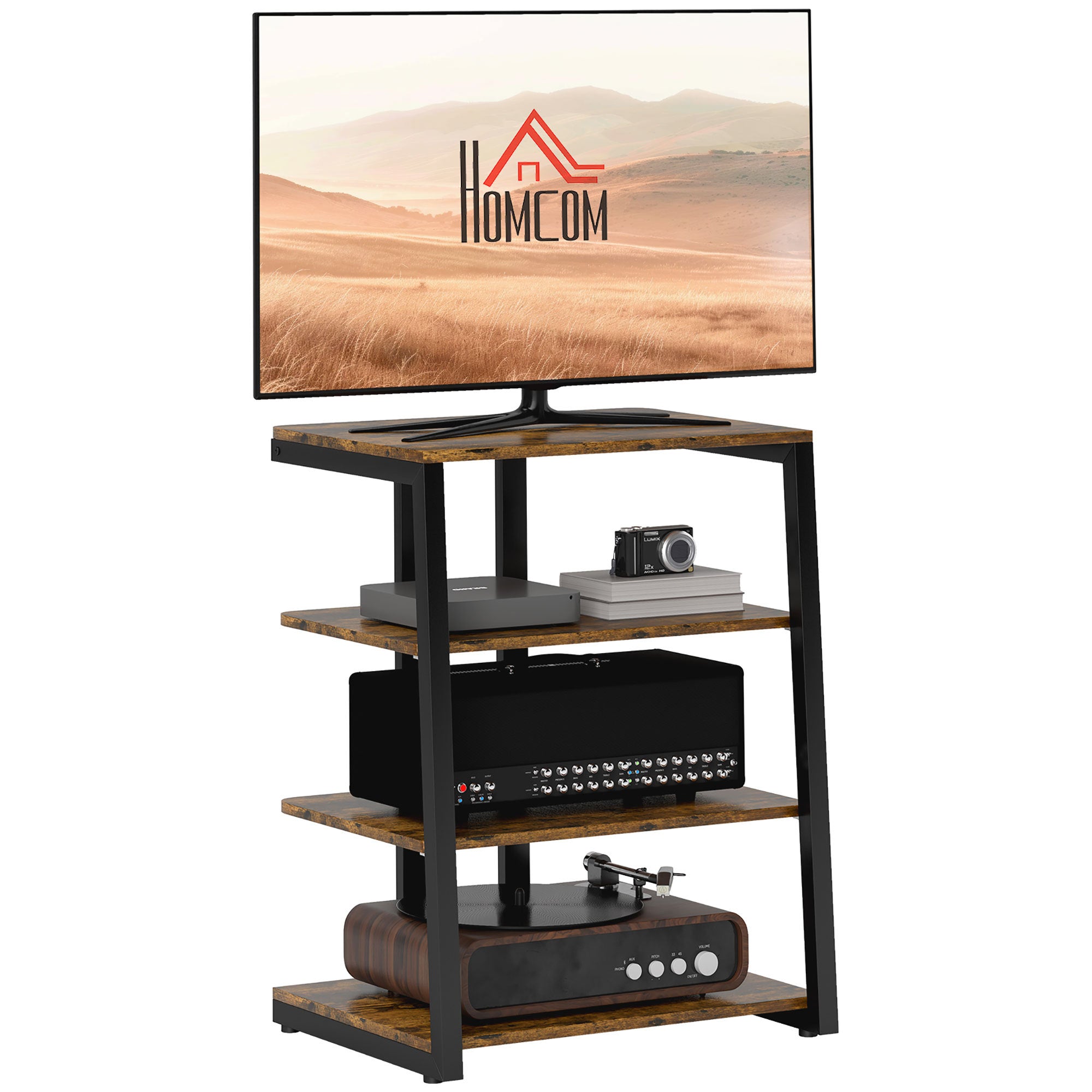 TV Stand for 28" TVs, Rustic Brown